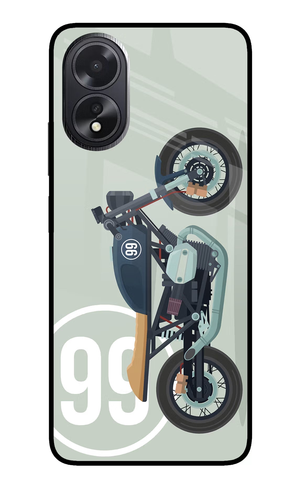 Classic Cafe Racer 99 Oppo A18/Oppo A38 Glass Case Back Cover by Casekaro