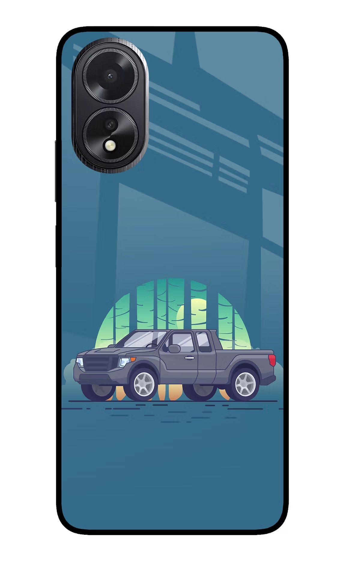Retro Garage Vibe Oppo A18/Oppo A38 Glass Case Back Cover by Casekaro