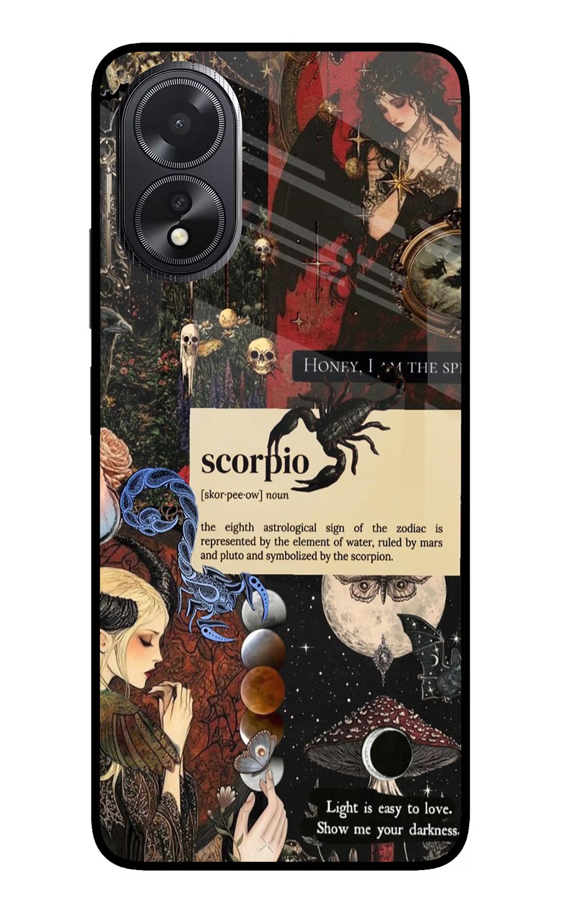Scorpio Zodiac Oppo A18/Oppo A38 Glass Case Back Cover by Casekaro