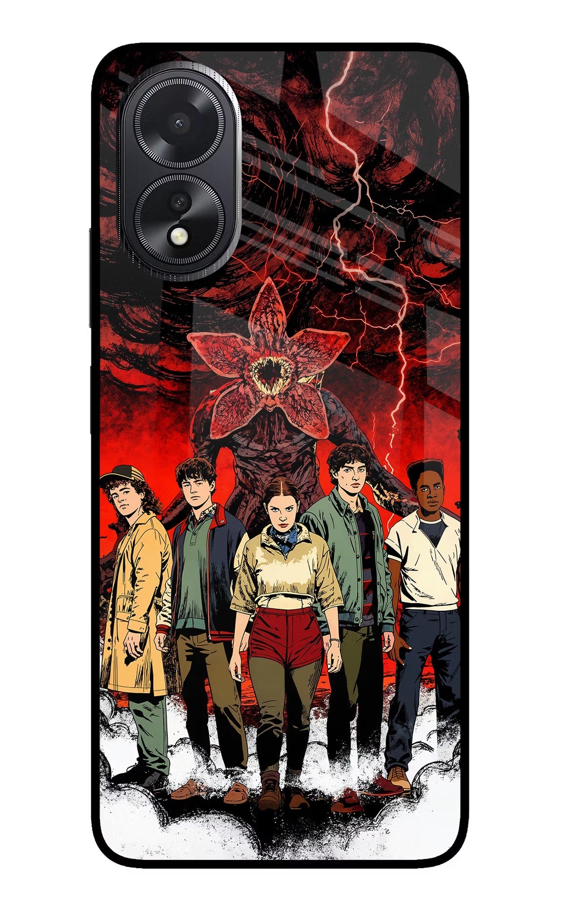 Ordinary Things Characters Oppo A18/Oppo A38 Glass Case Back Cover by Casekaro