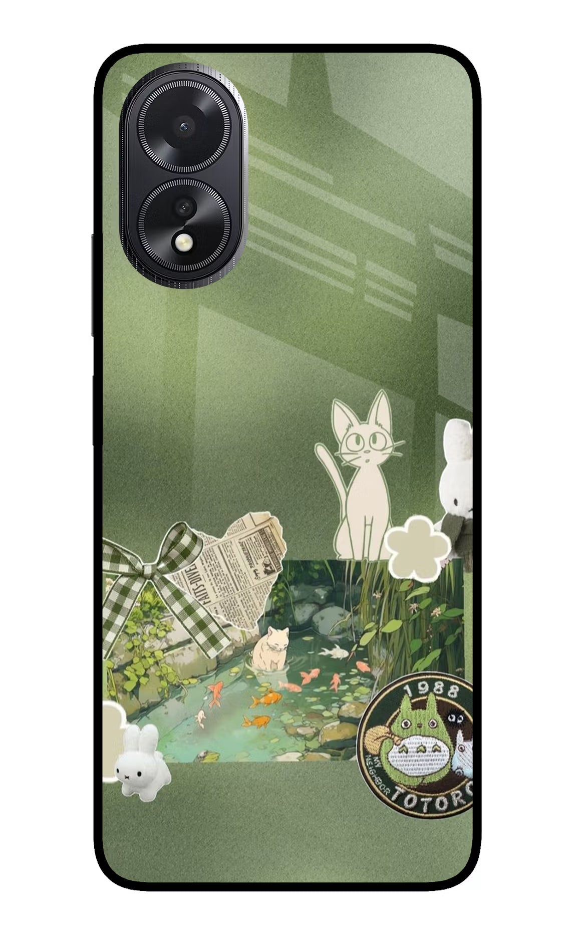 Aesthetic anime Oppo A18/Oppo A38 Glass Case Back Cover by Casekaro
