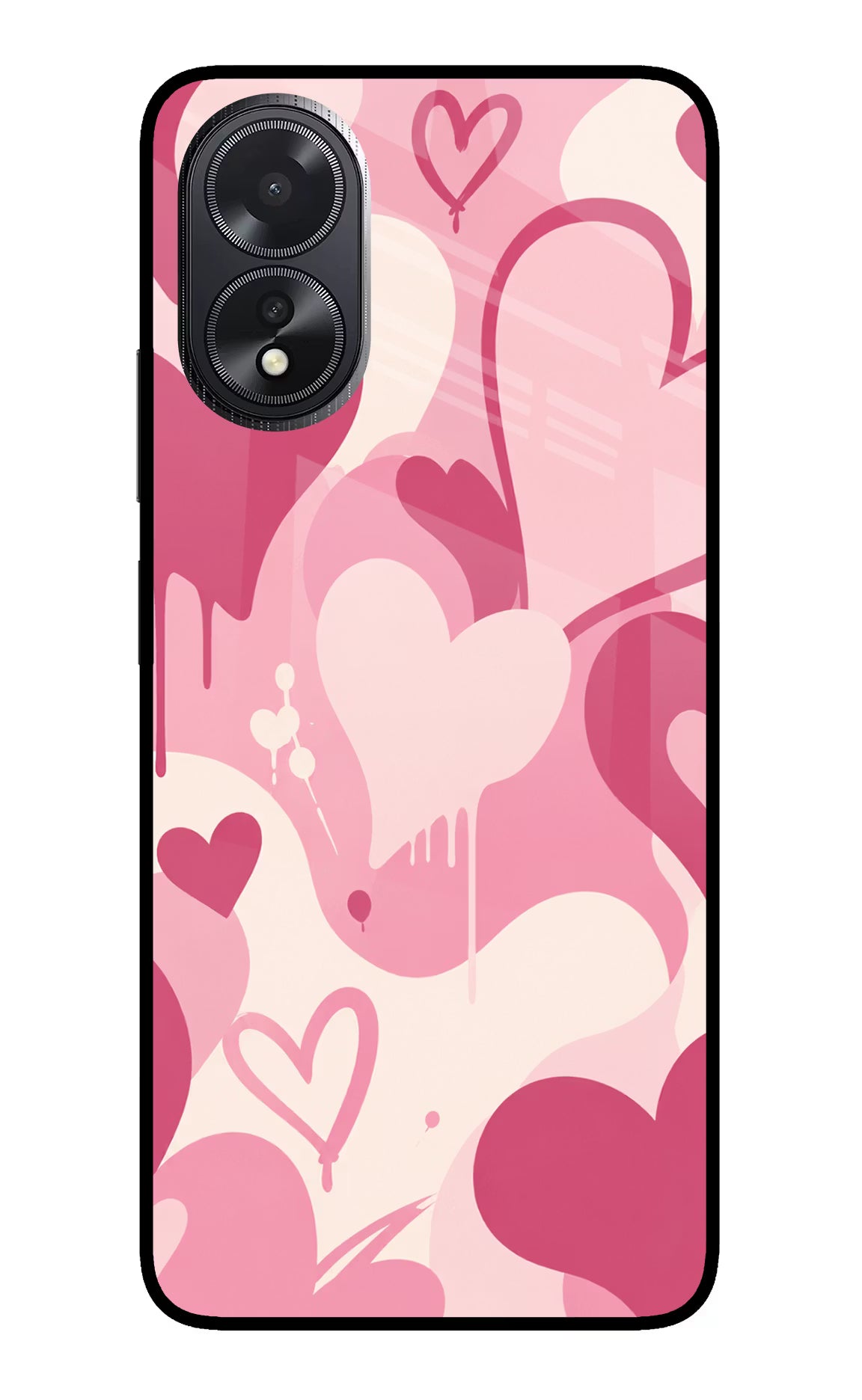 Hearty case Oppo A18/Oppo A38 Glass Case Back Cover by Casekaro