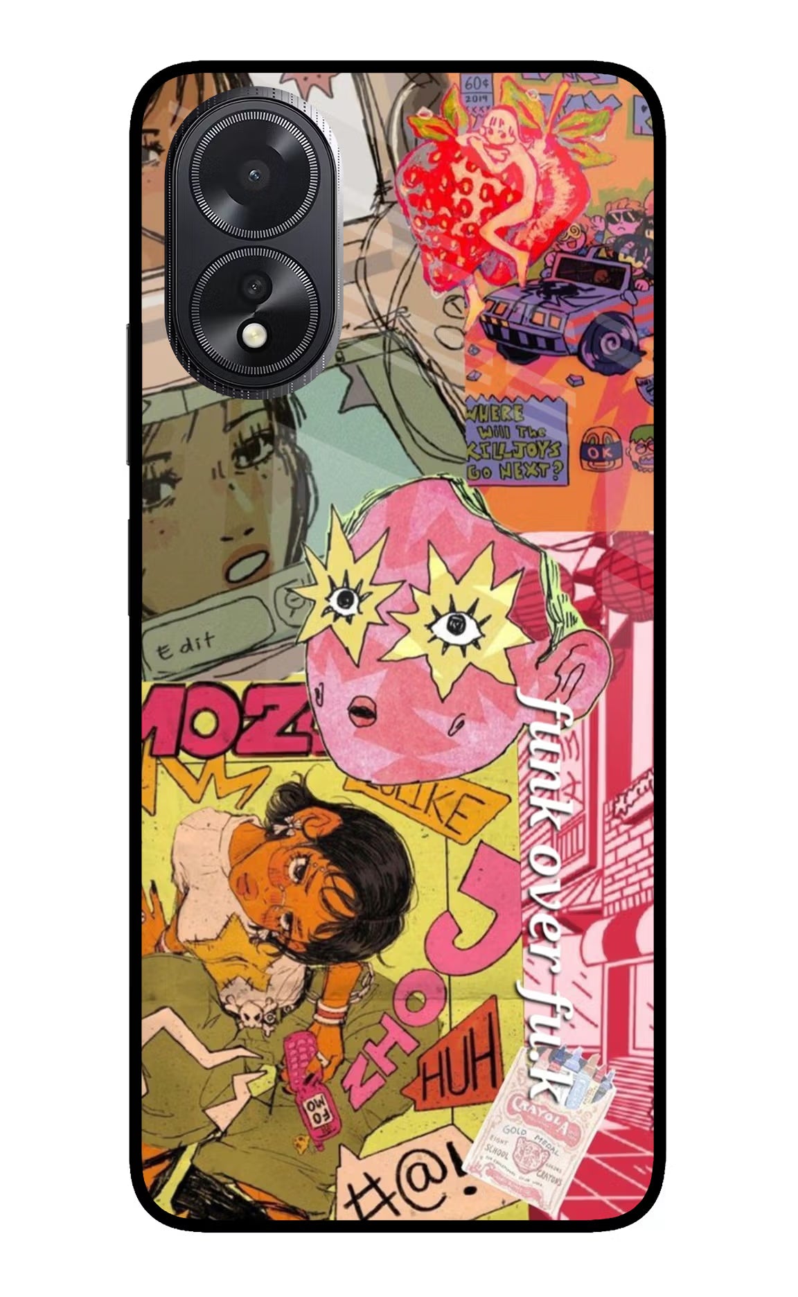 Funkover Oppo A18/Oppo A38 Glass Case Back Cover by Casekaro