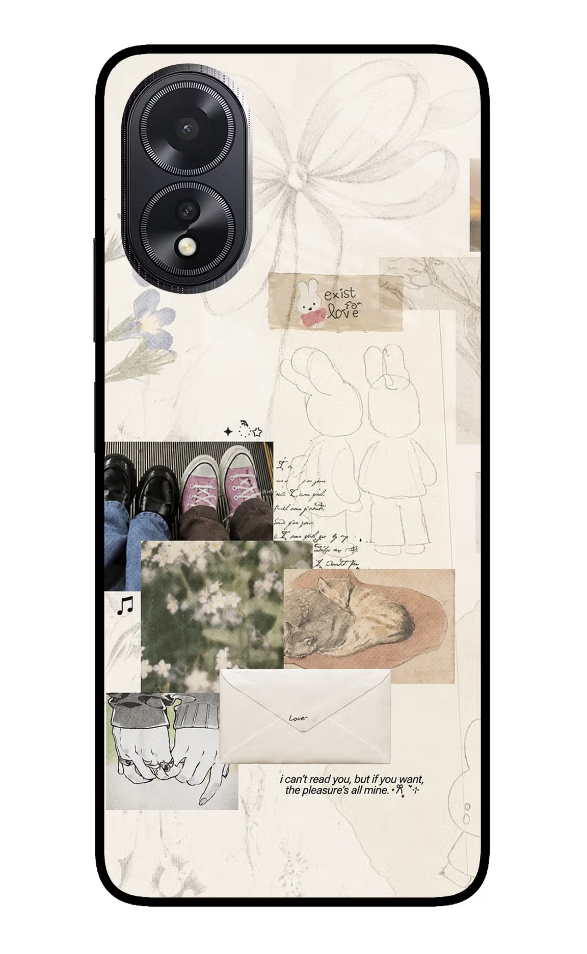 Soft Aesthetic Oppo A18/Oppo A38 Glass Case Back Cover by Casekaro