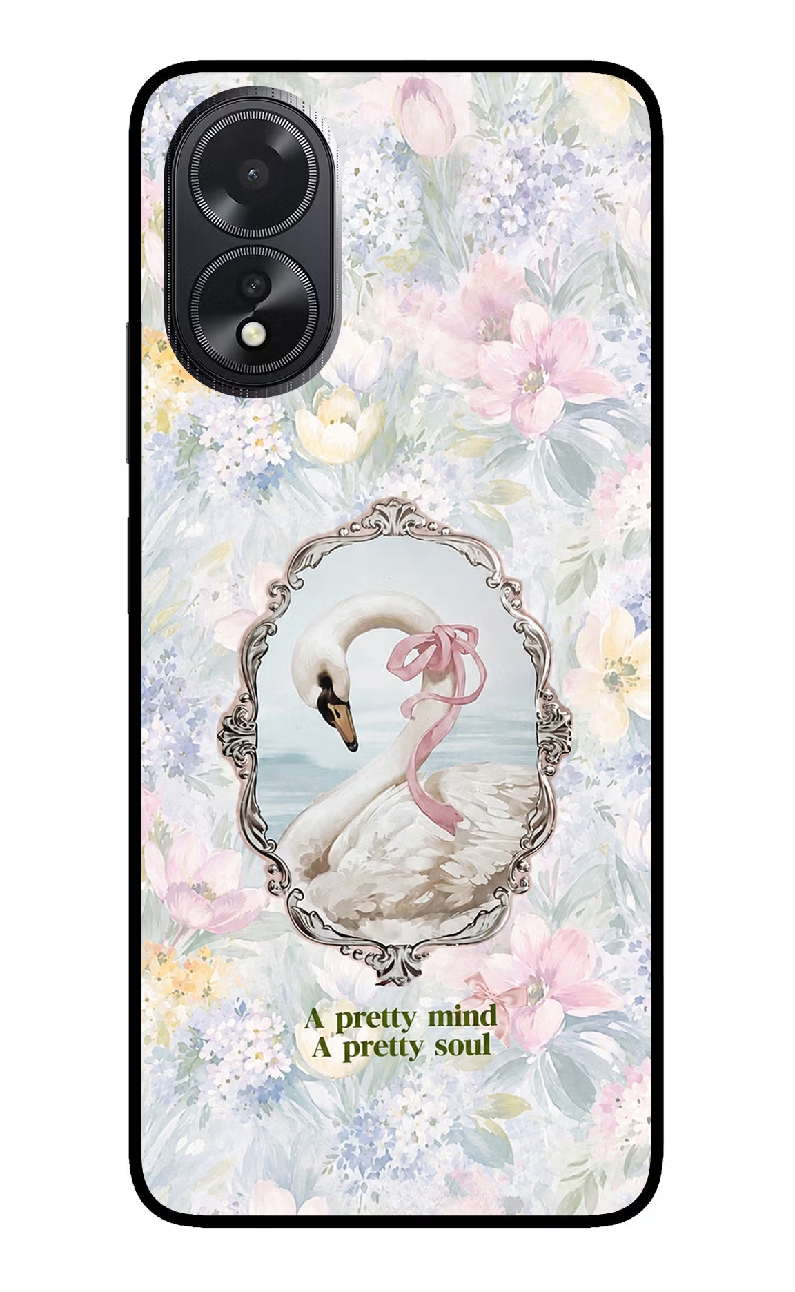 Pretty Mind Pretty Soul Oppo A18/Oppo A38 Glass Case Back Cover by Casekaro