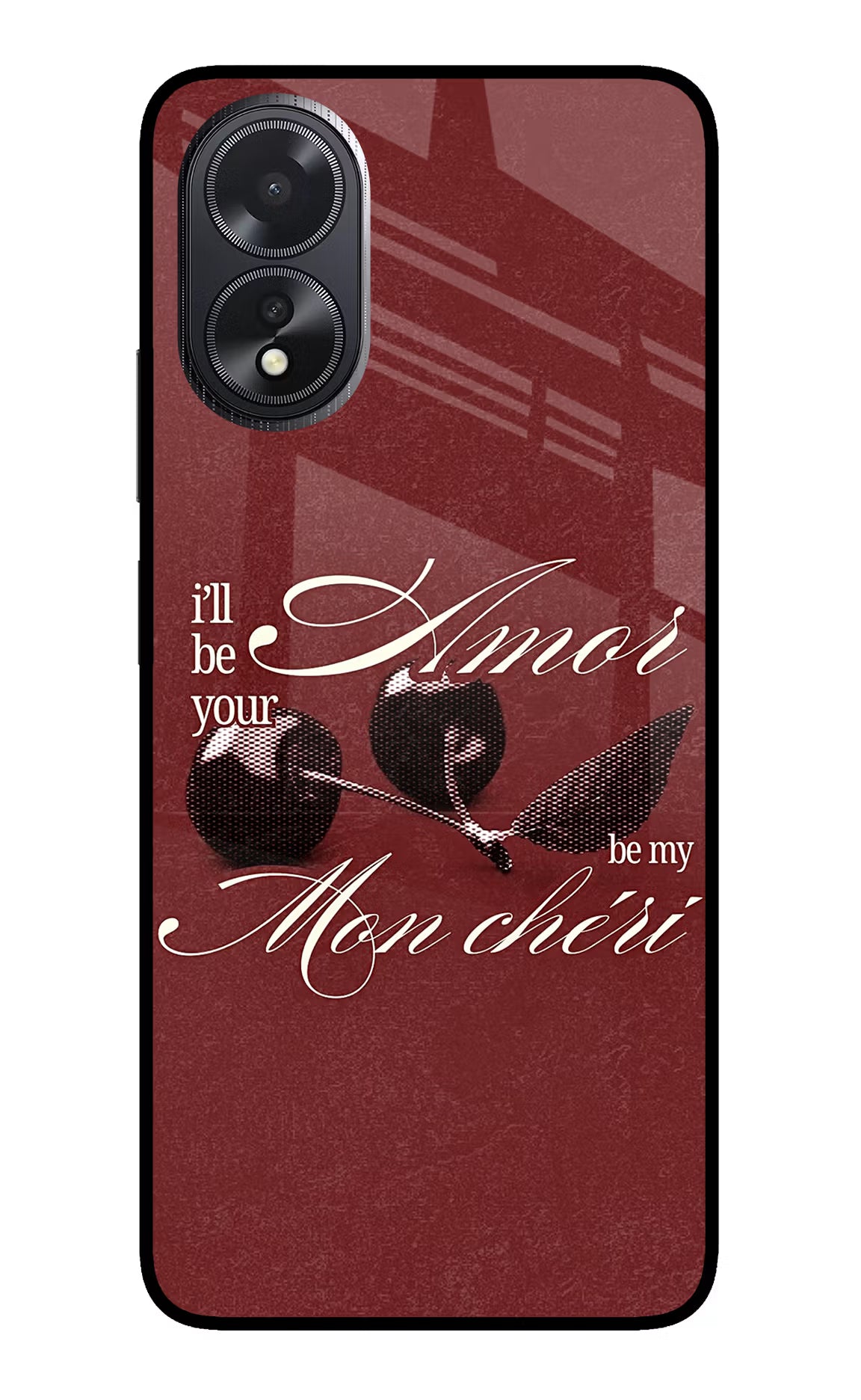 Velvet Cherry Oppo A18/Oppo A38 Glass Case Back Cover by Casekaro