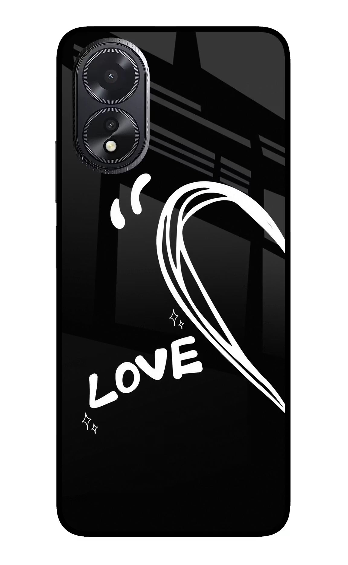 Love Line Oppo A18/Oppo A38 Glass Case Back Cover by Casekaro