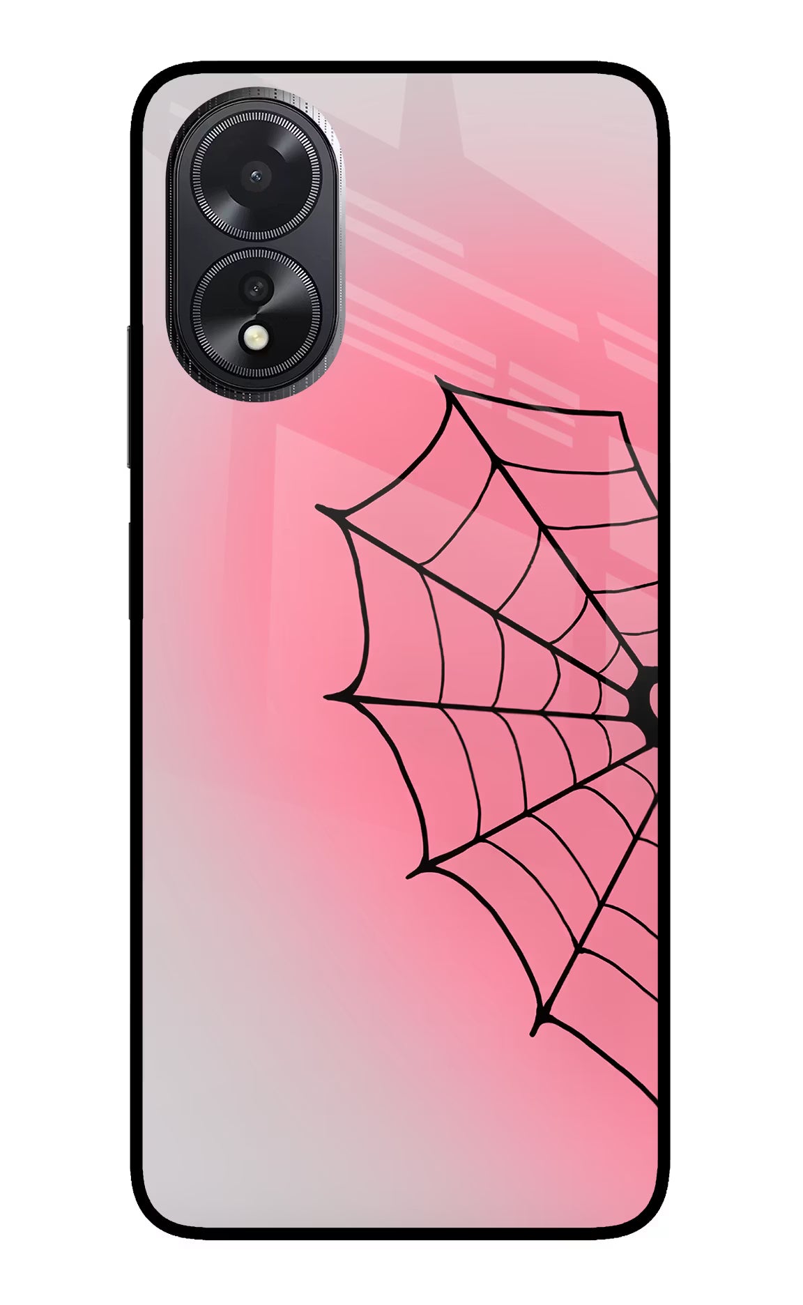 Pink Web Oppo A18/Oppo A38 Glass Case Back Cover by Casekaro
