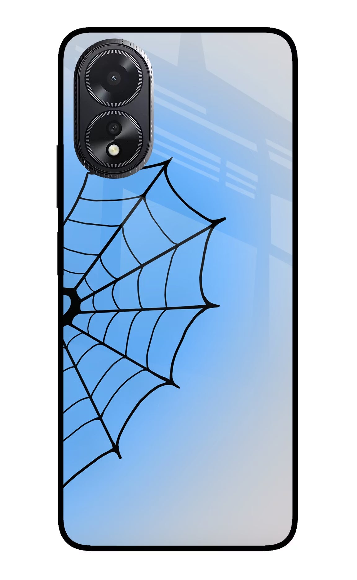 Blue Web Oppo A18/Oppo A38 Glass Case Back Cover by Casekaro