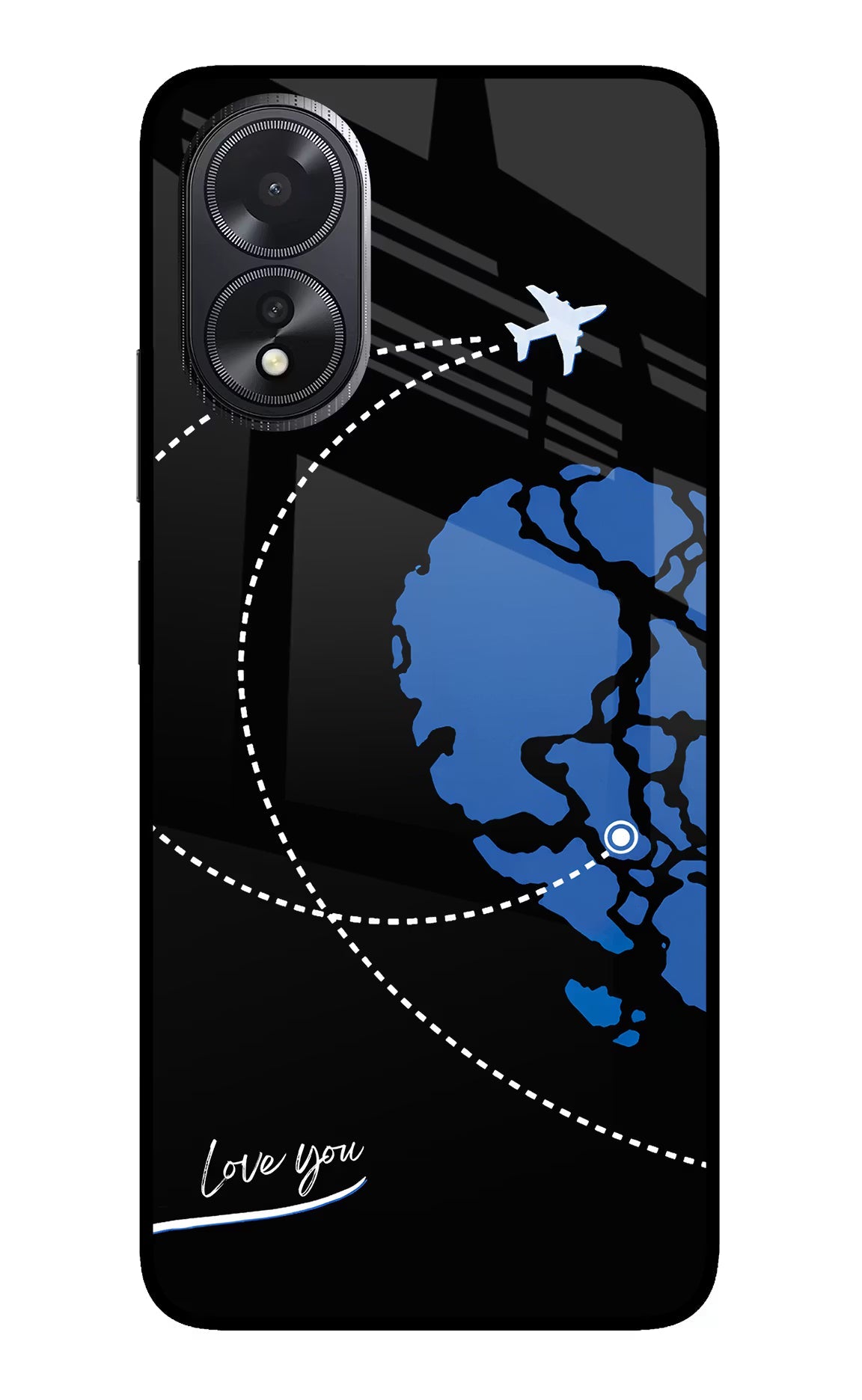 Love Orbit Oppo A18/Oppo A38 Glass Case Back Cover by Casekaro