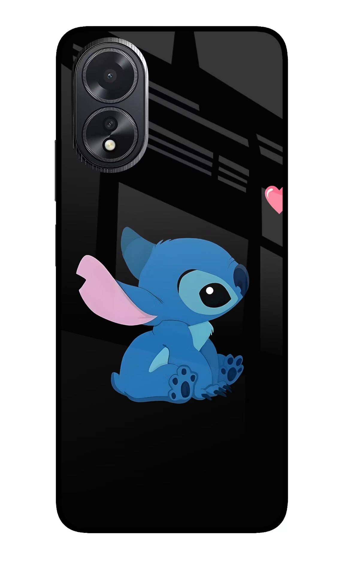 Stitch Crush Oppo A18/Oppo A38 Glass Case Back Cover by Casekaro
