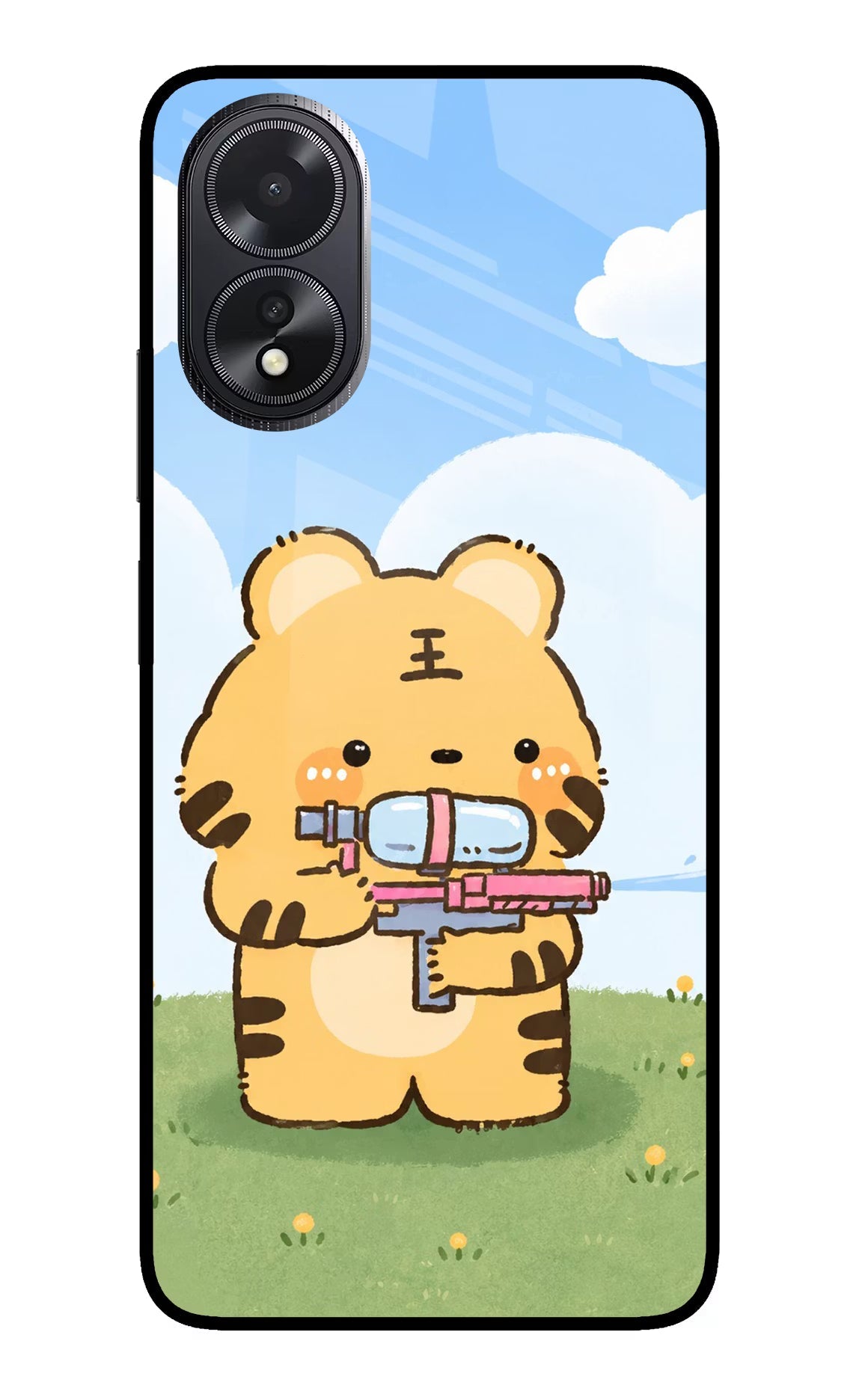Tiger Treat Oppo A18/Oppo A38 Glass Case Back Cover by Casekaro