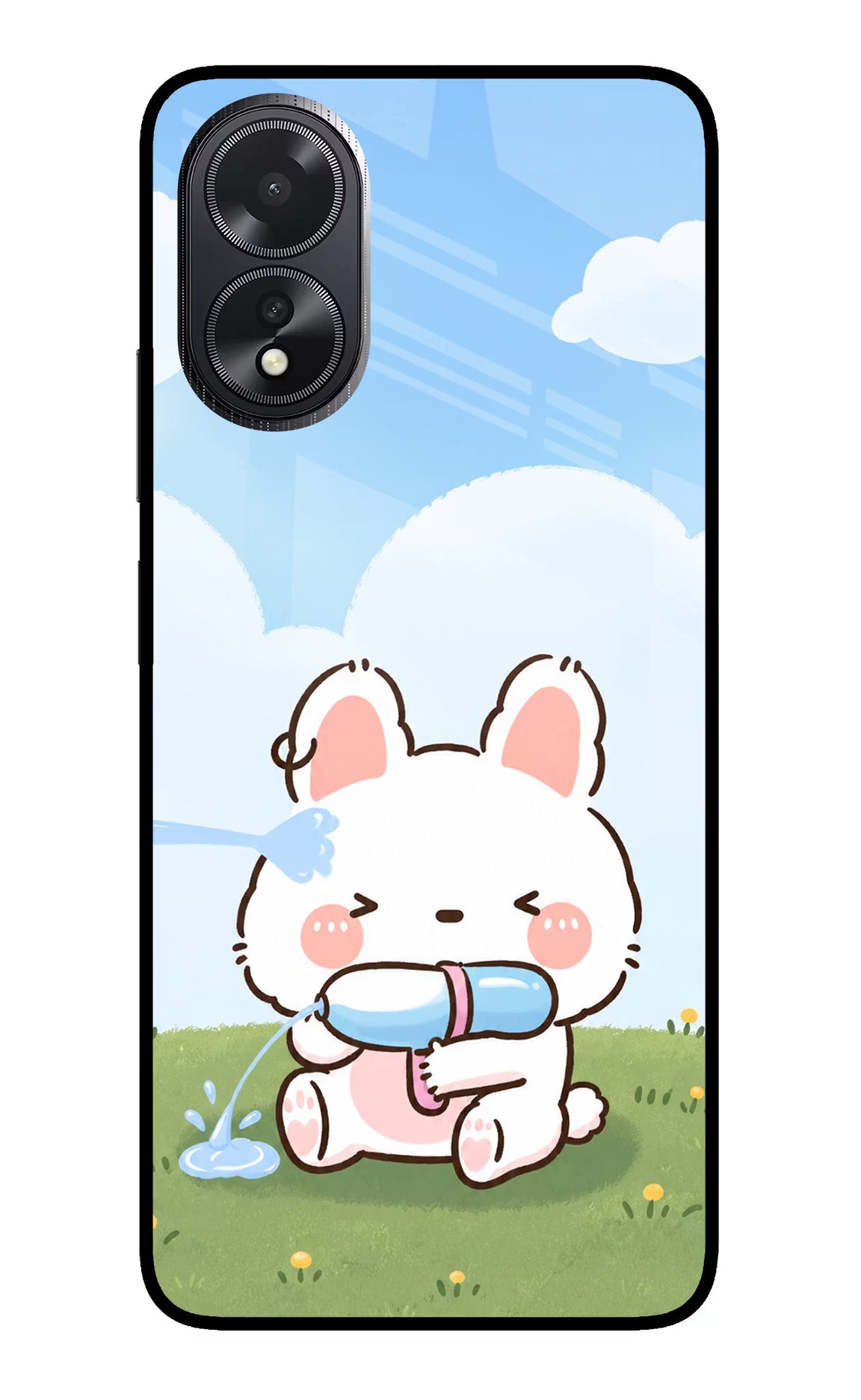 Bunny Treat Oppo A18/Oppo A38 Glass Case Back Cover by Casekaro