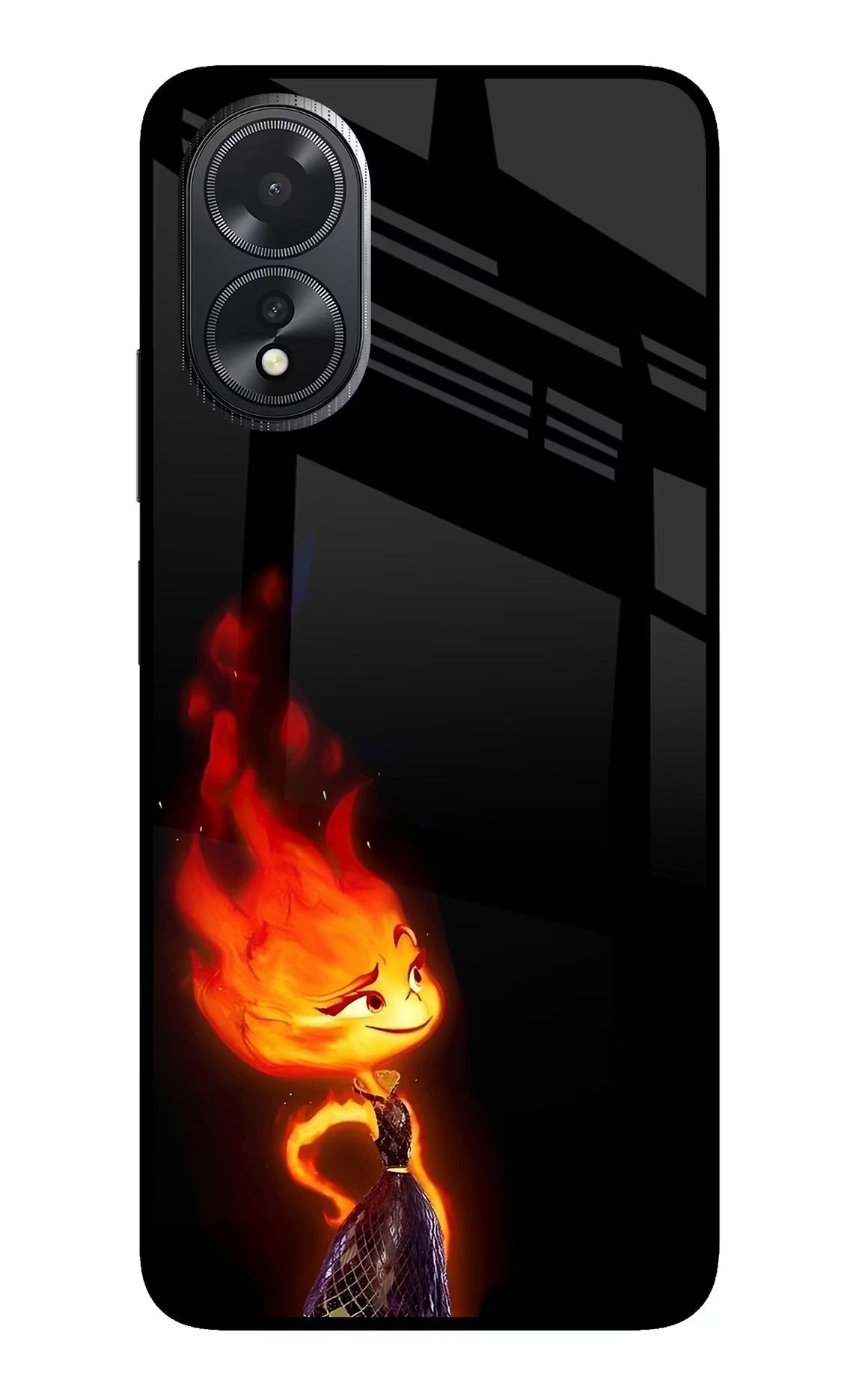 Ember Flame Oppo A18/Oppo A38 Glass Case Back Cover by Casekaro