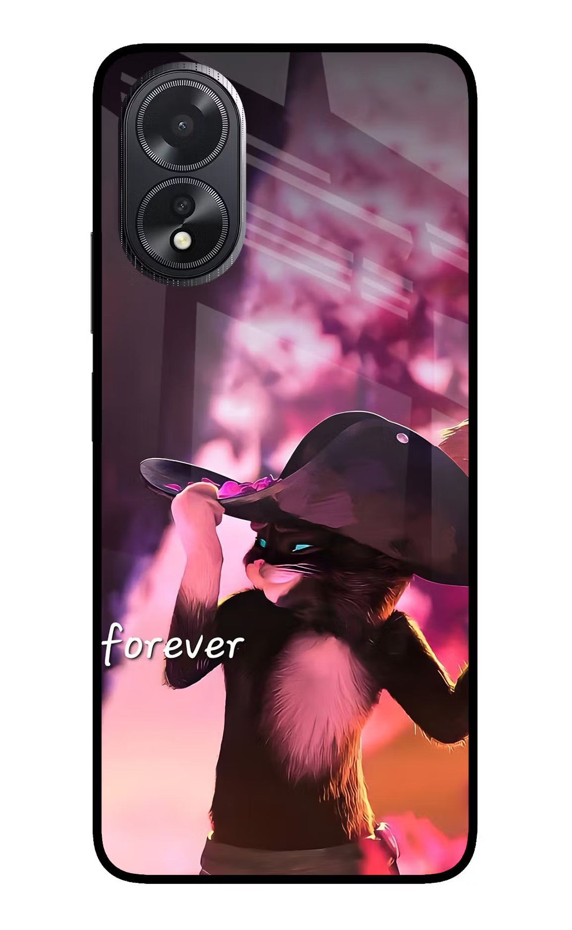 Forever Cat Oppo A18/Oppo A38 Glass Case Back Cover by Casekaro