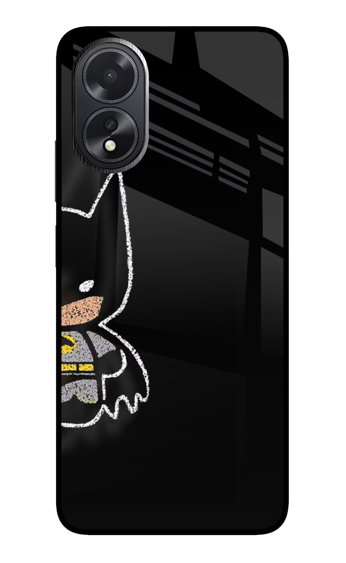 Bat Kitty Oppo A18/Oppo A38 Glass Case Back Cover by Casekaro