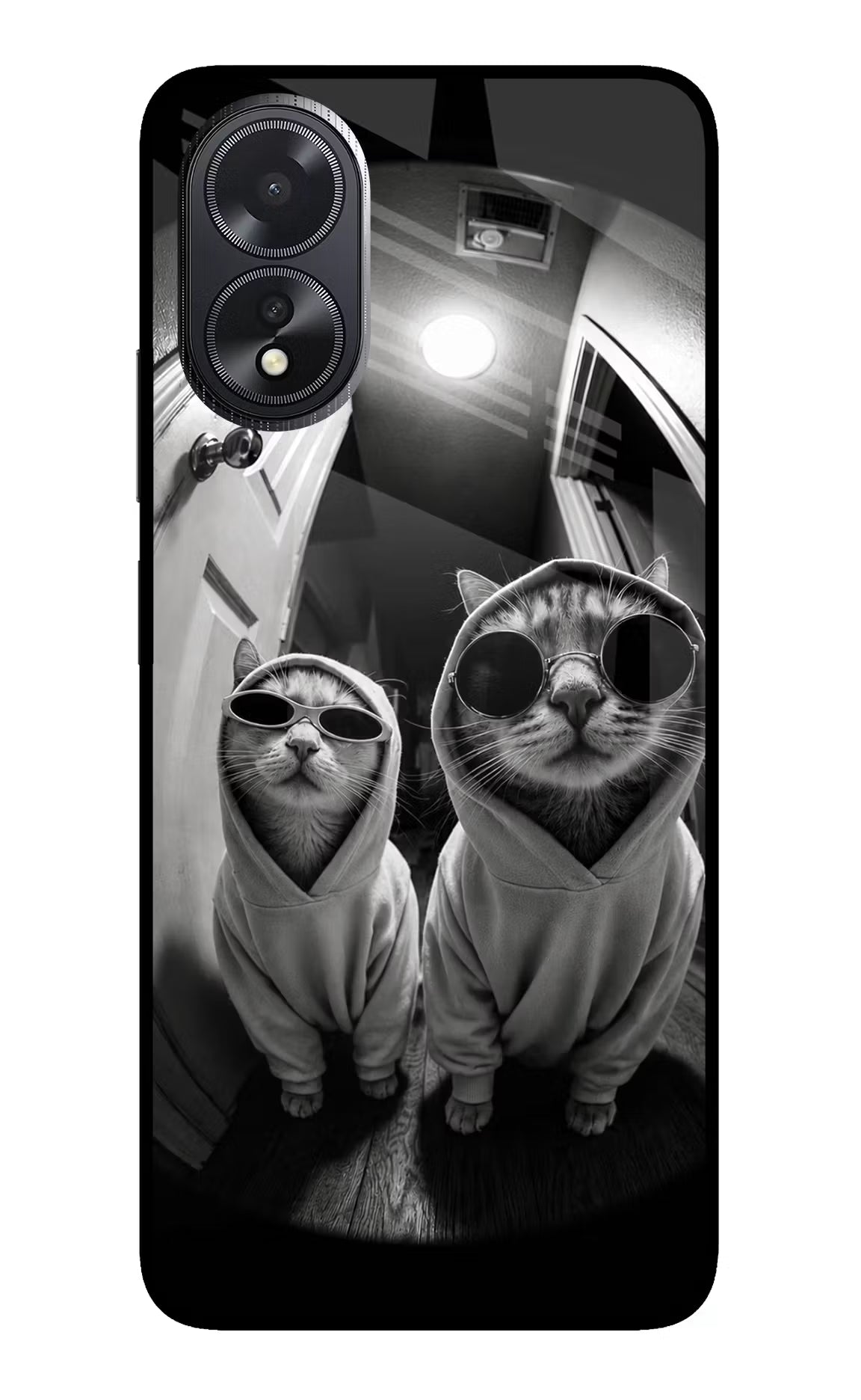 Hood Cats Oppo A18/Oppo A38 Glass Case Back Cover by Casekaro