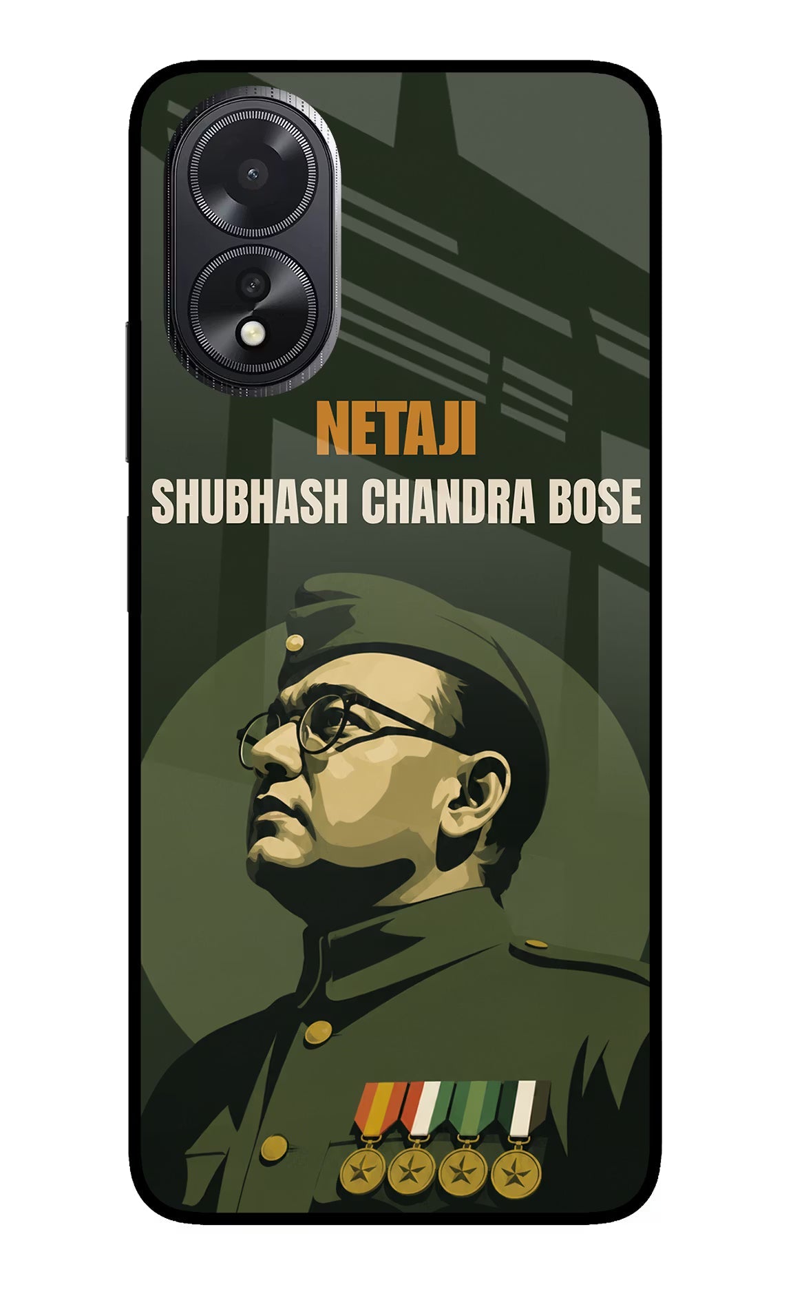 Netaji Legacy Oppo A18/Oppo A38 Glass Case Back Cover by Casekaro