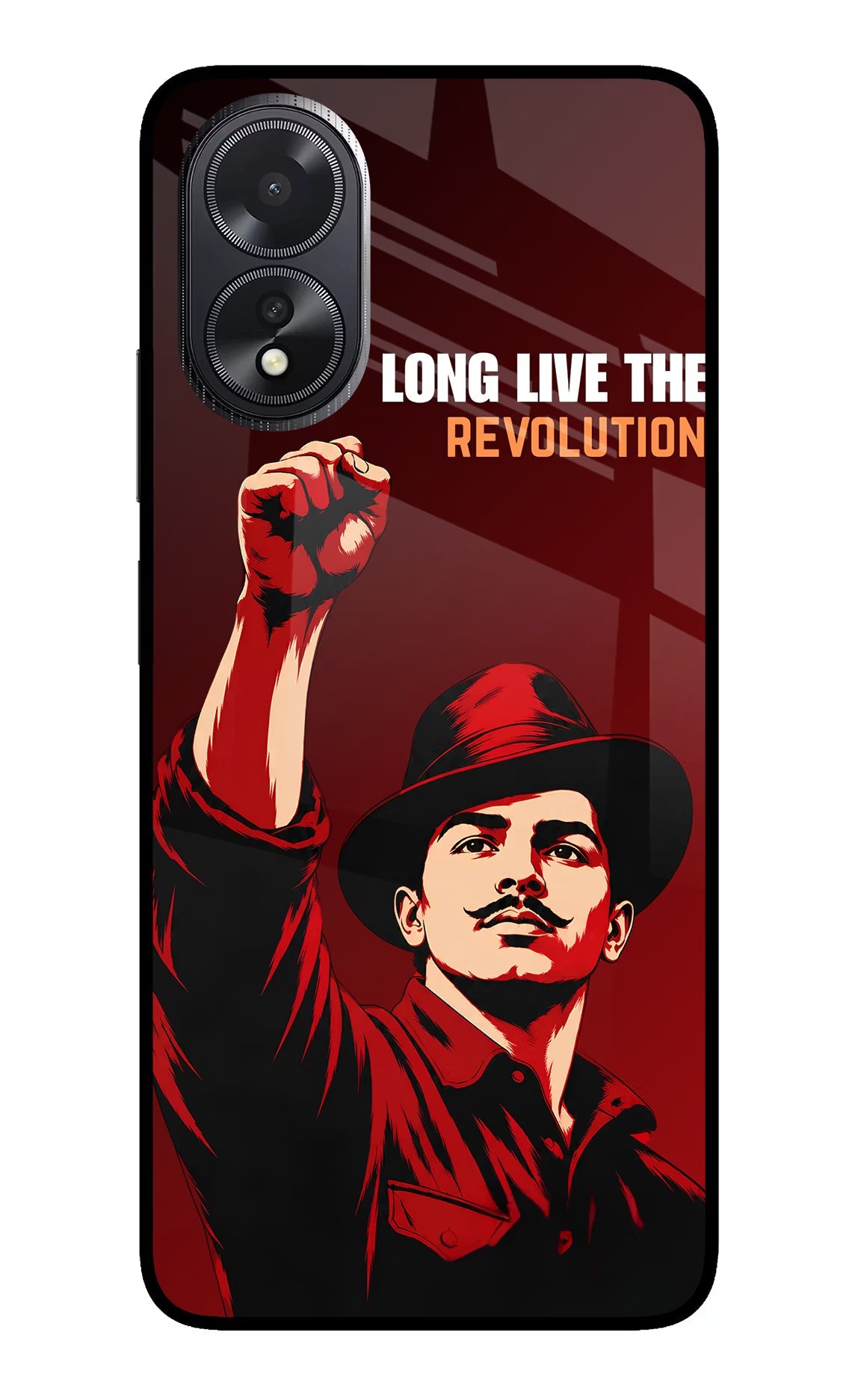 Bhagat Singh Revolution Oppo A18/Oppo A38 Glass Case Back Cover by Casekaro