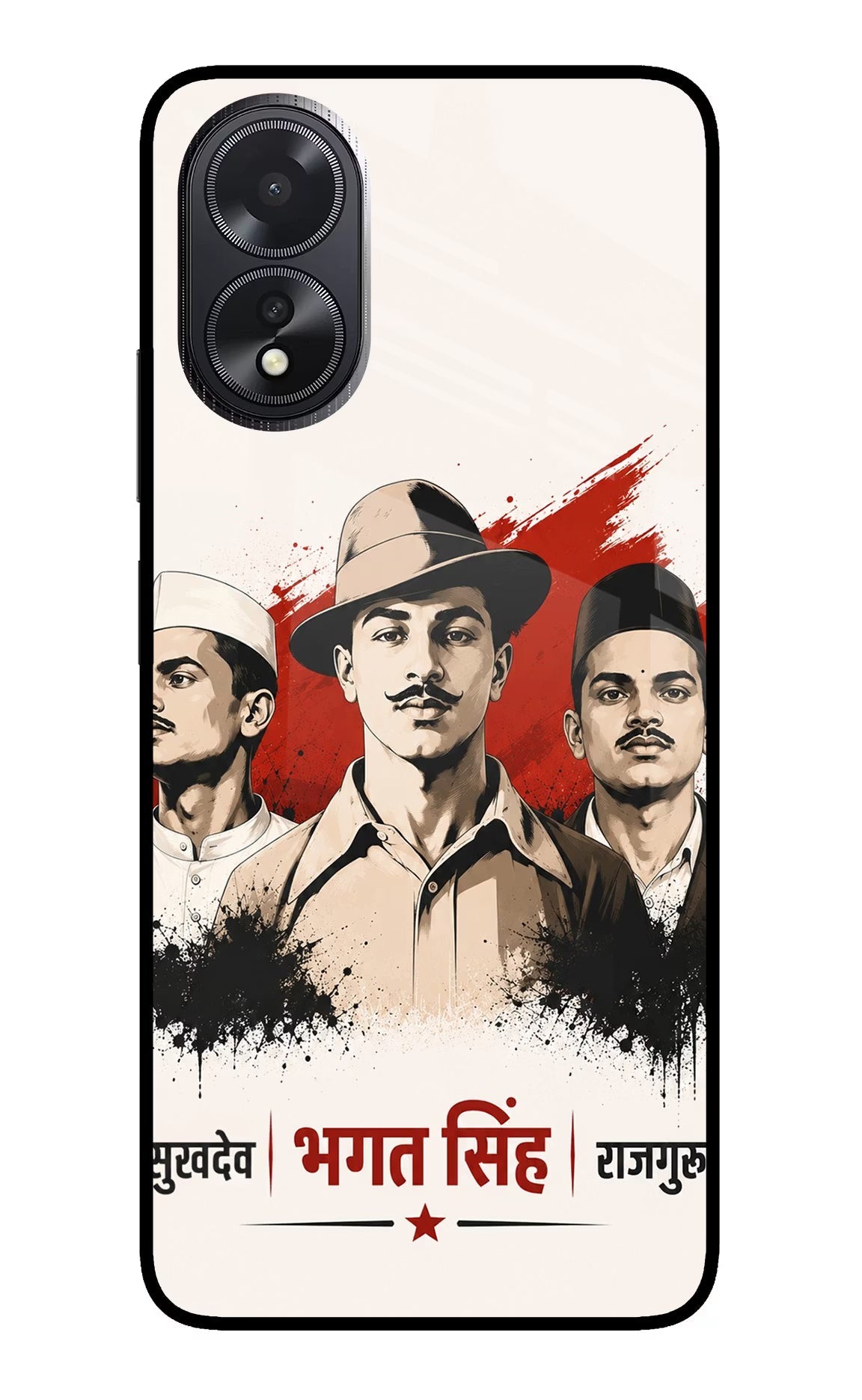 Bhagat Singh Trio Oppo A18/Oppo A38 Glass Case Back Cover by Casekaro