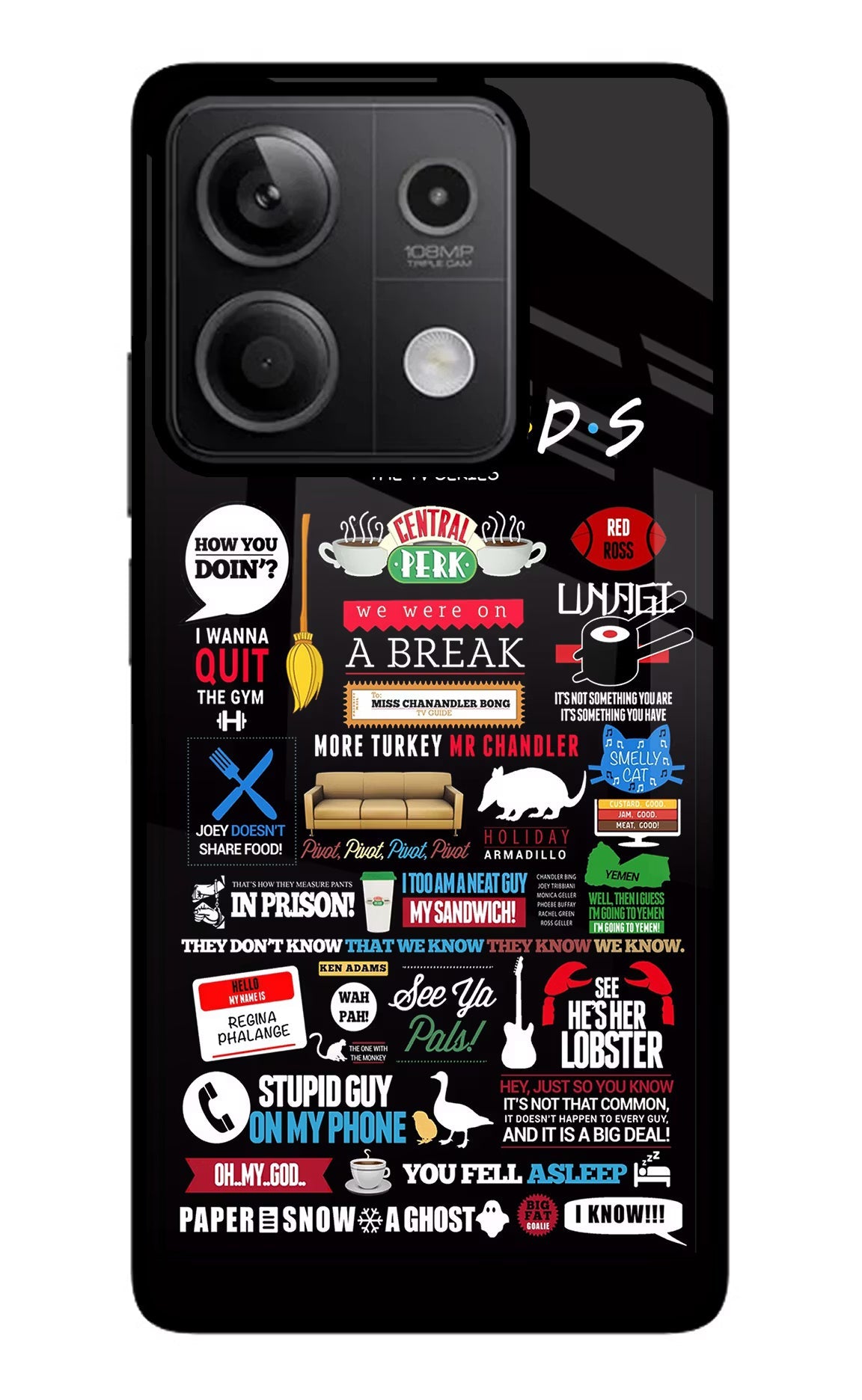 FRIENDS Redmi Note 13 5G Glass Case Back Cover by Casekaro
