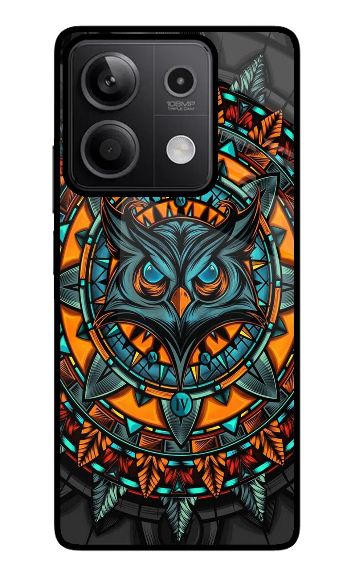 Angry Owl Art Redmi Note 13 5G Glass Case Back Cover by Casekaro