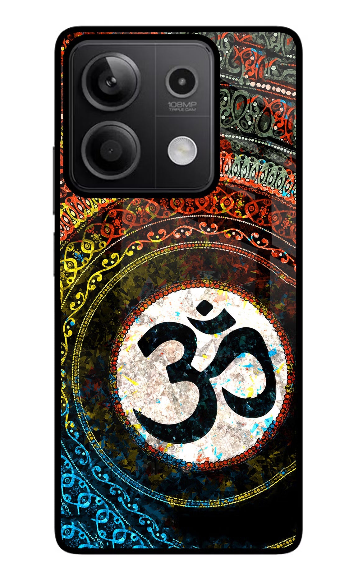 Om Cultural Redmi Note 13 5G Glass Case Back Cover by Casekaro