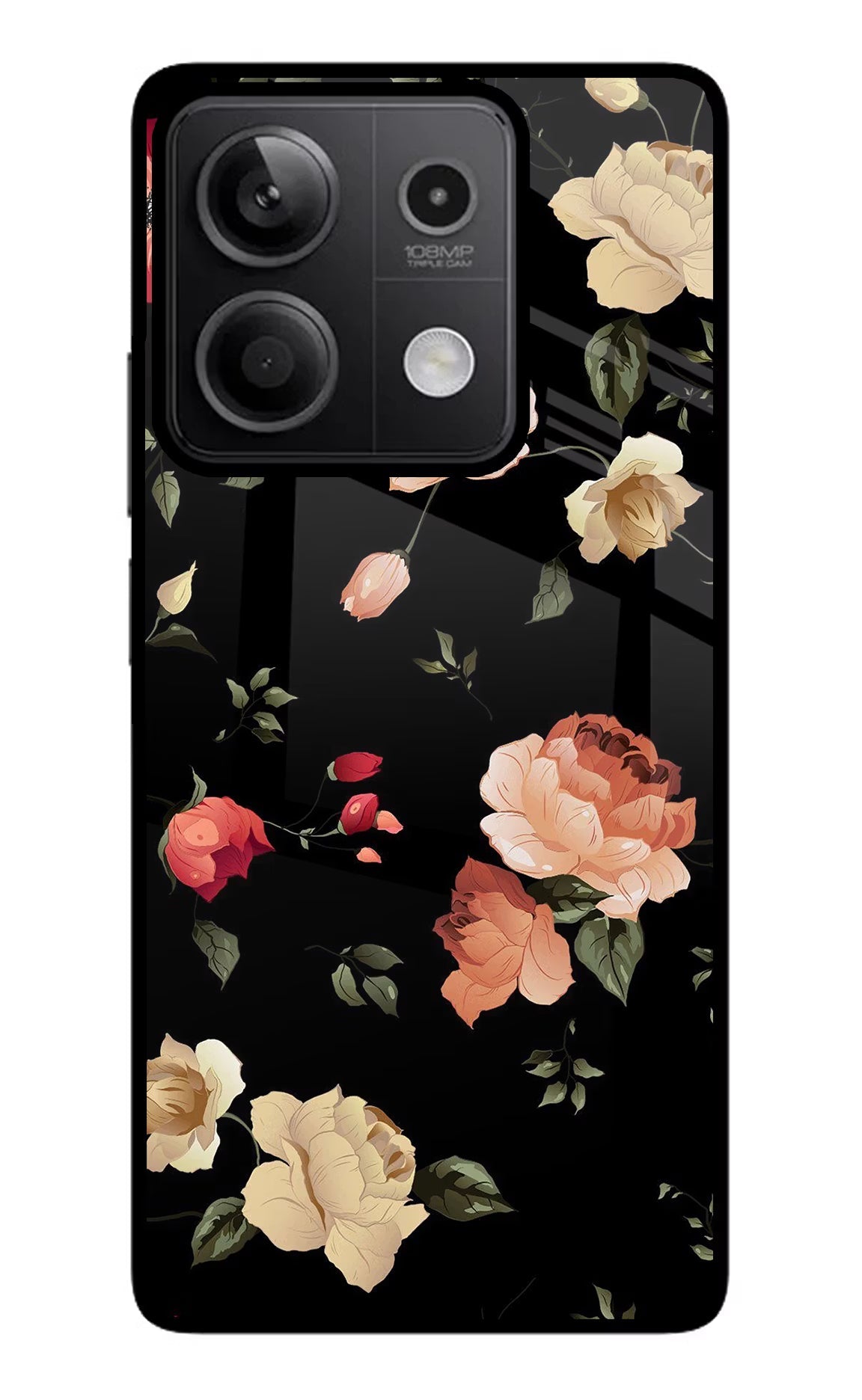 Flowers Redmi Note 13 5G Glass Case Back Cover by Casekaro