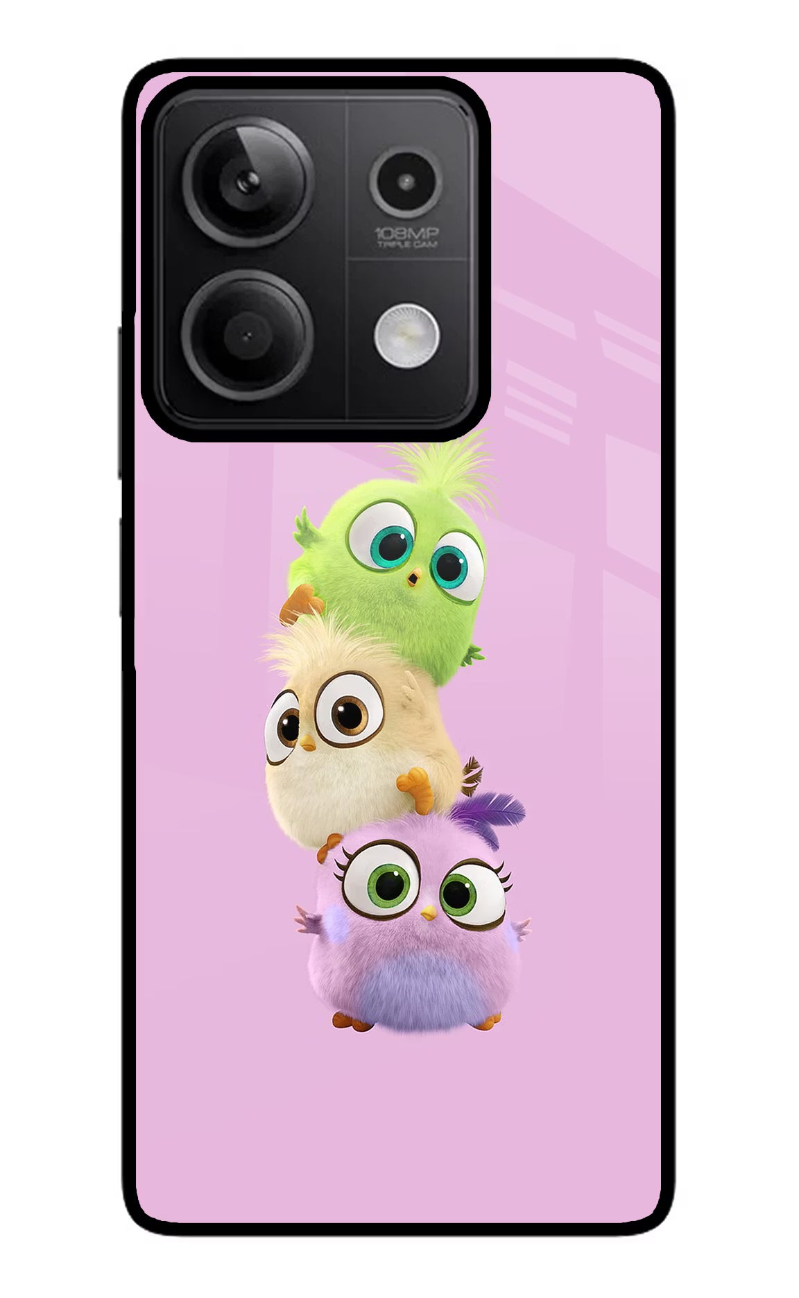 Cute Little Birds Redmi Note 13 5G Glass Case Back Cover by Casekaro