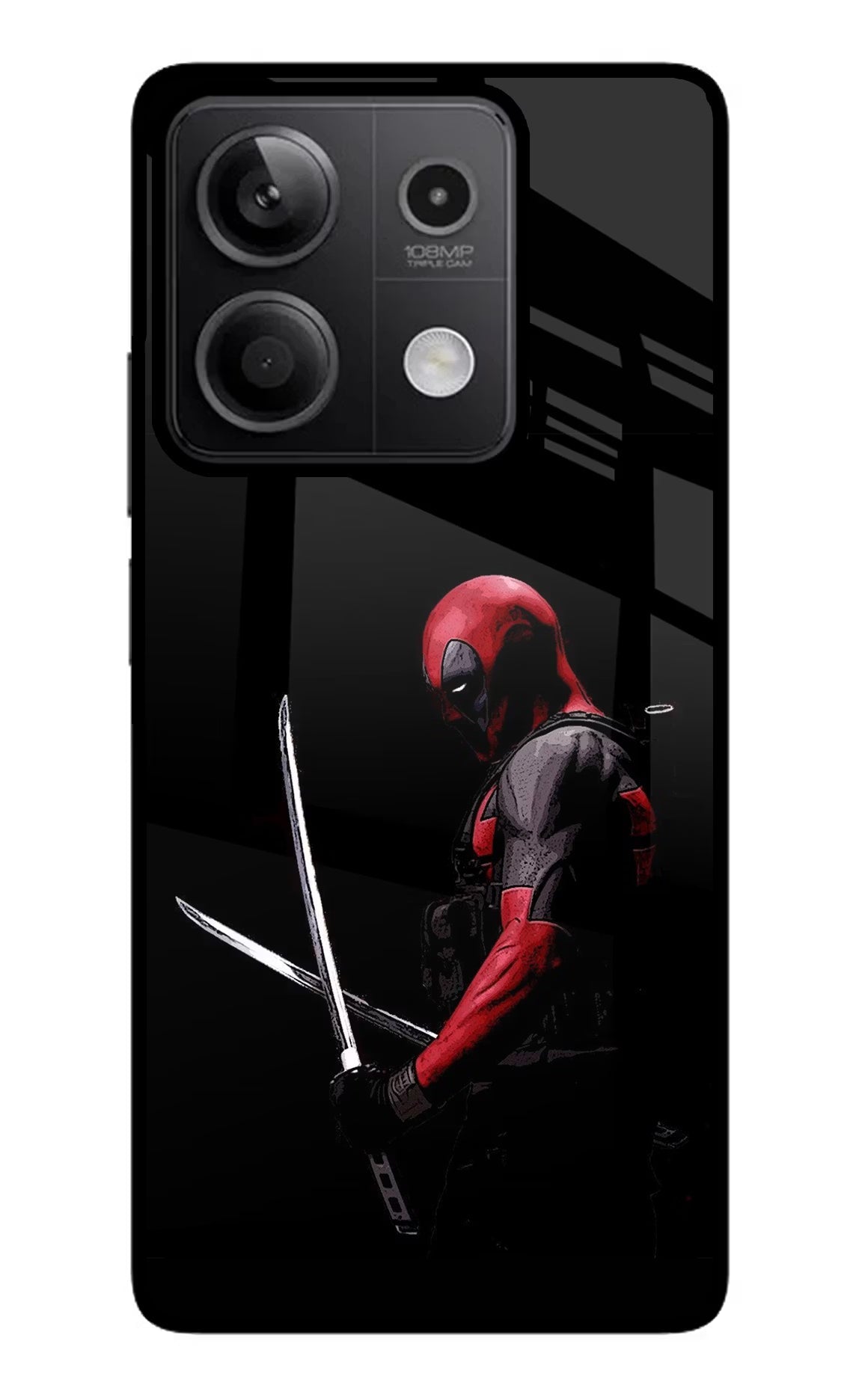 Deadpool Redmi Note 13 5G Glass Case Back Cover by Casekaro