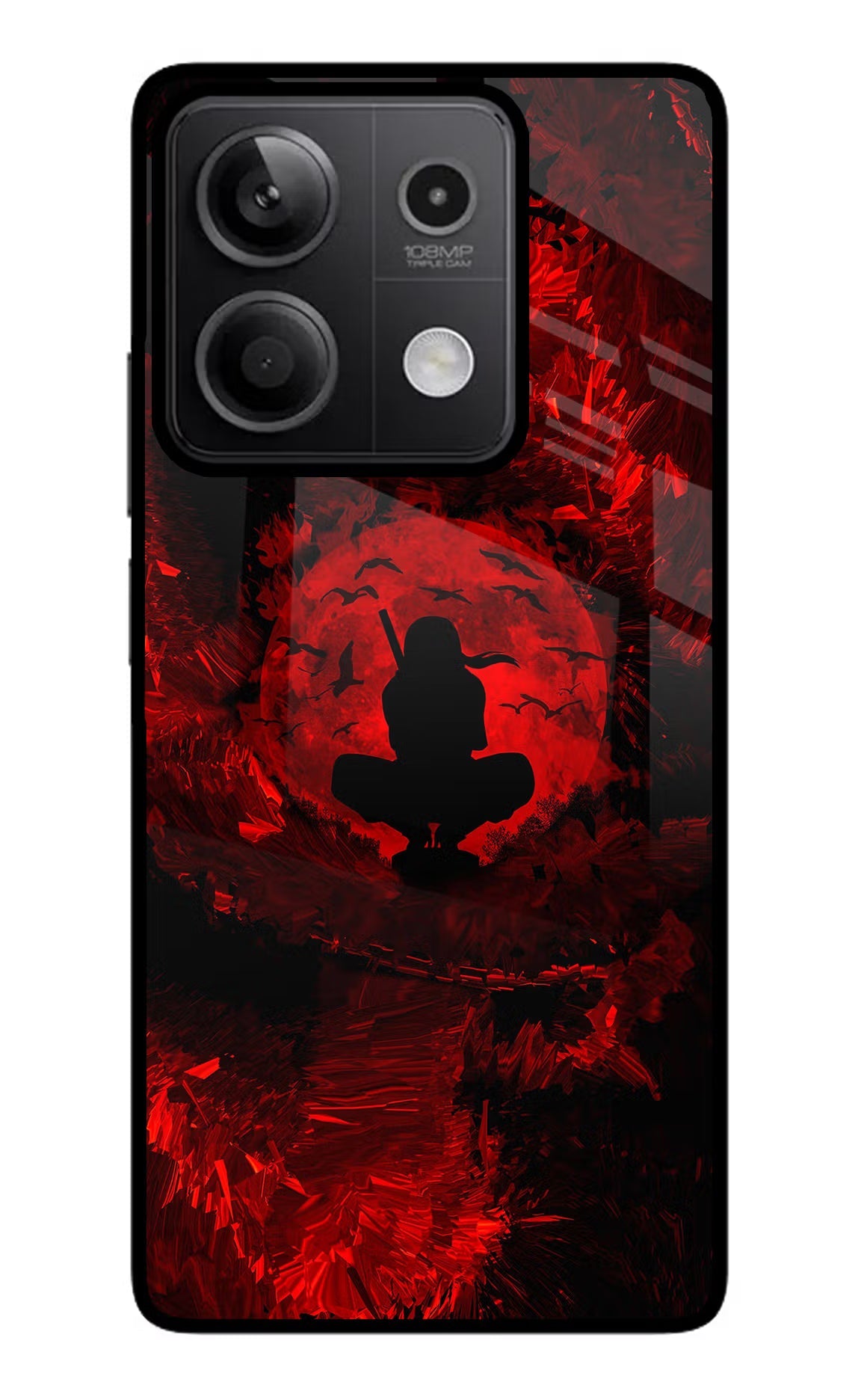 Itachi Uchiha Redmi Note 13 5G Glass Case Back Cover by Casekaro