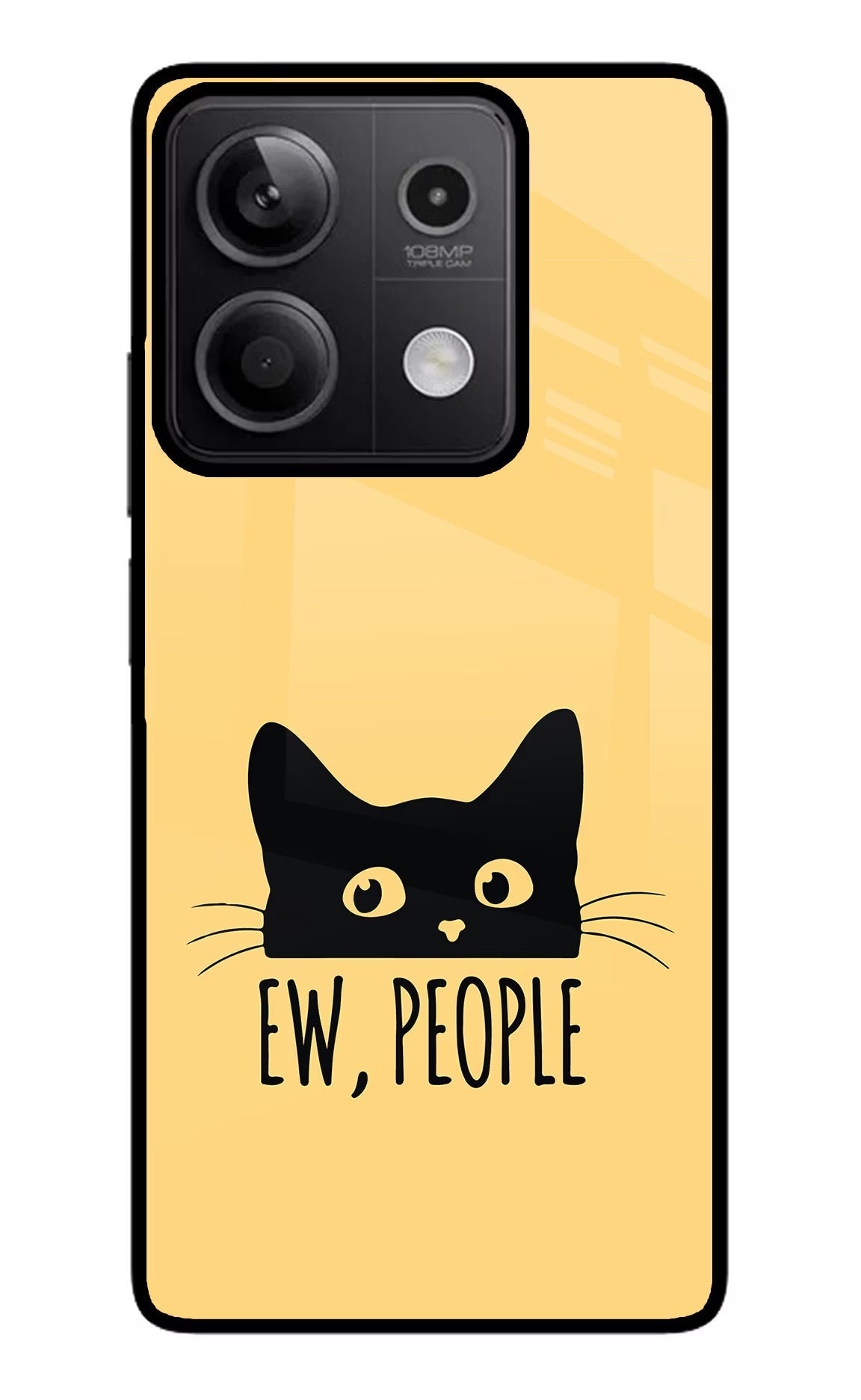 Ew People Catitude Redmi Note 13 5G Glass Case Back Cover by Casekaro