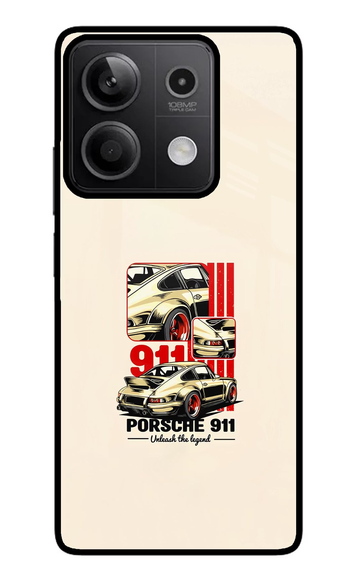 Classic Porsche 911 Redmi Note 13 5G Glass Case Back Cover by Casekaro