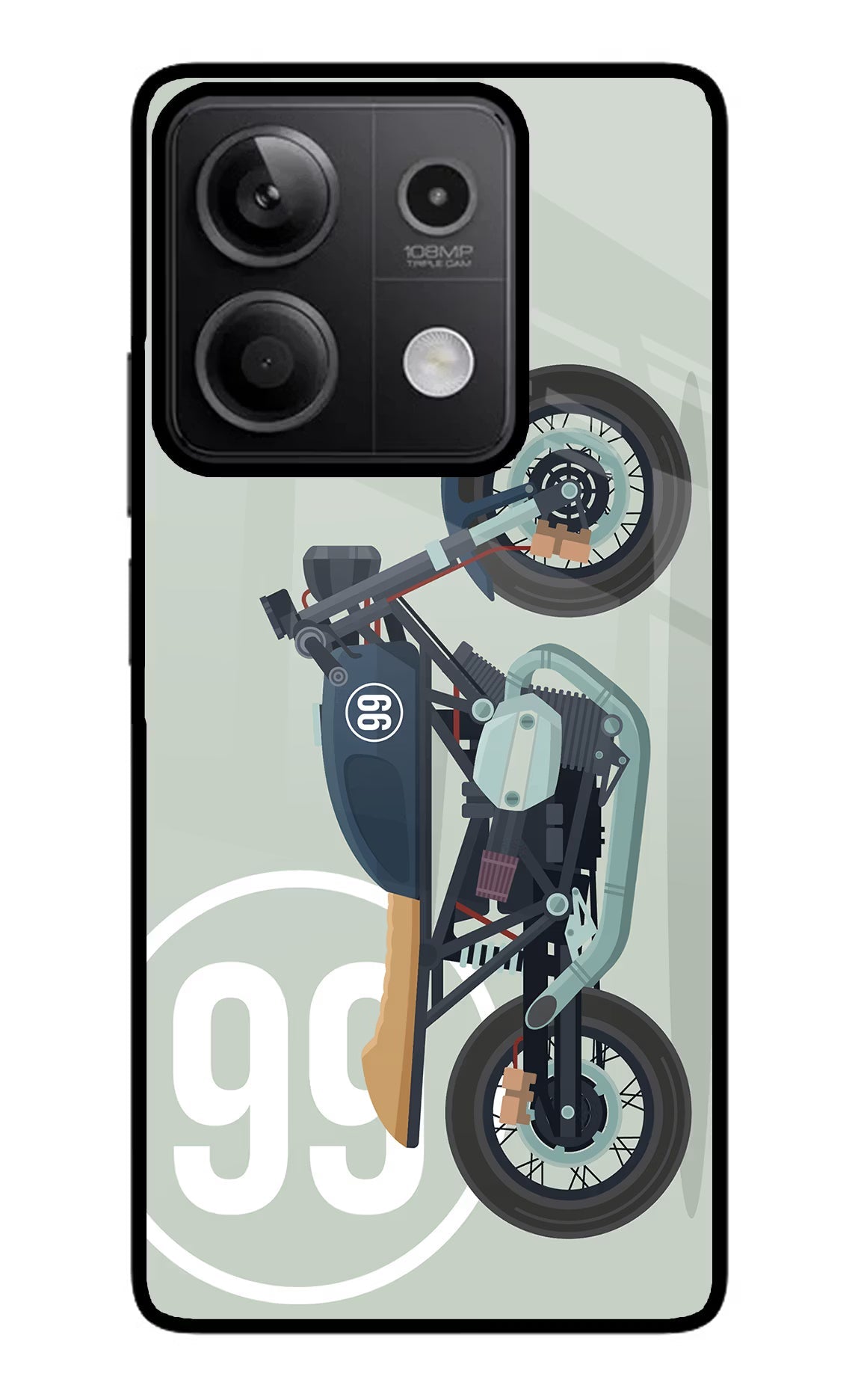 Classic Cafe Racer 99 Redmi Note 13 5G Glass Case Back Cover by Casekaro
