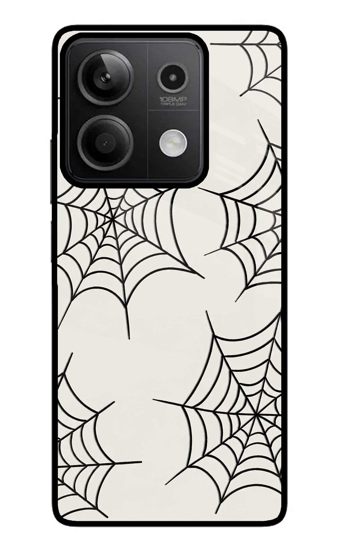 Spider Web Redmi Note 13 5G Glass Case Back Cover by Casekaro