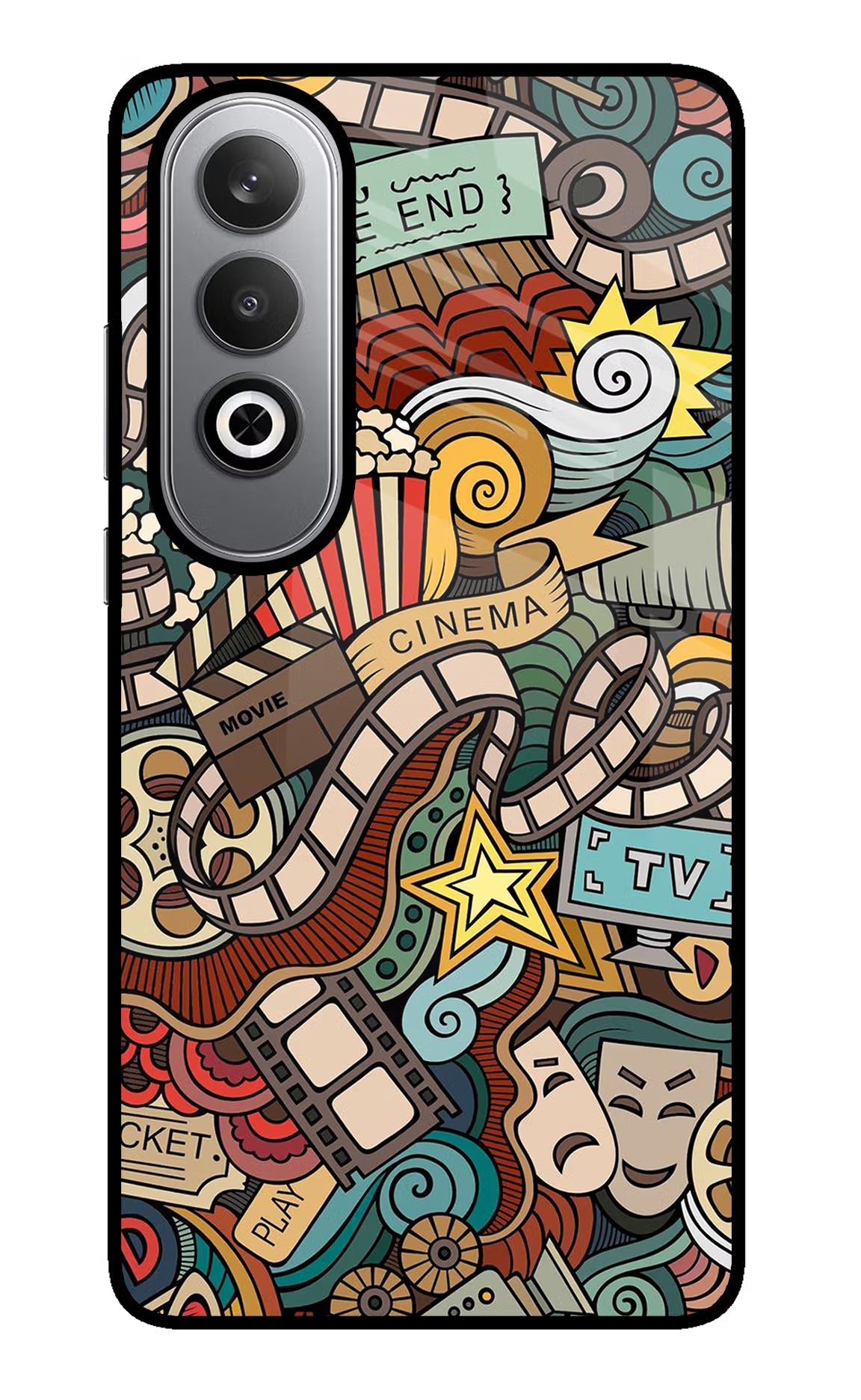 Cinema Abstract Oneplus Nord CE4 Glass Case Back Cover by Casekaro