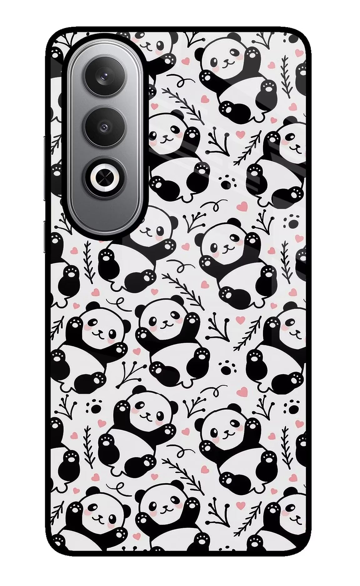 Cute Panda Oneplus Nord CE4 Glass Case Back Cover by Casekaro