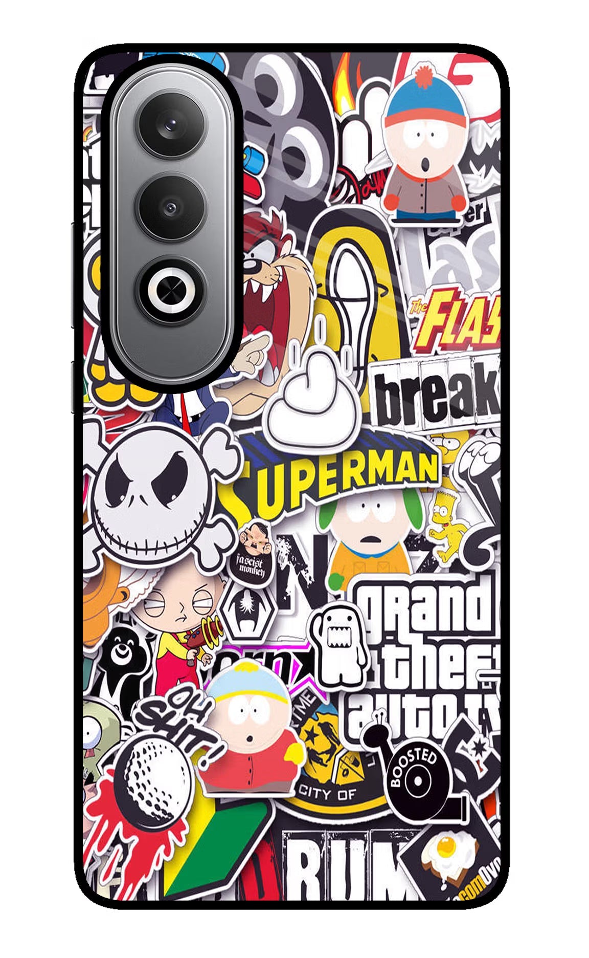 Sticker Bomb Oneplus Nord CE4 Glass Case Back Cover by Casekaro