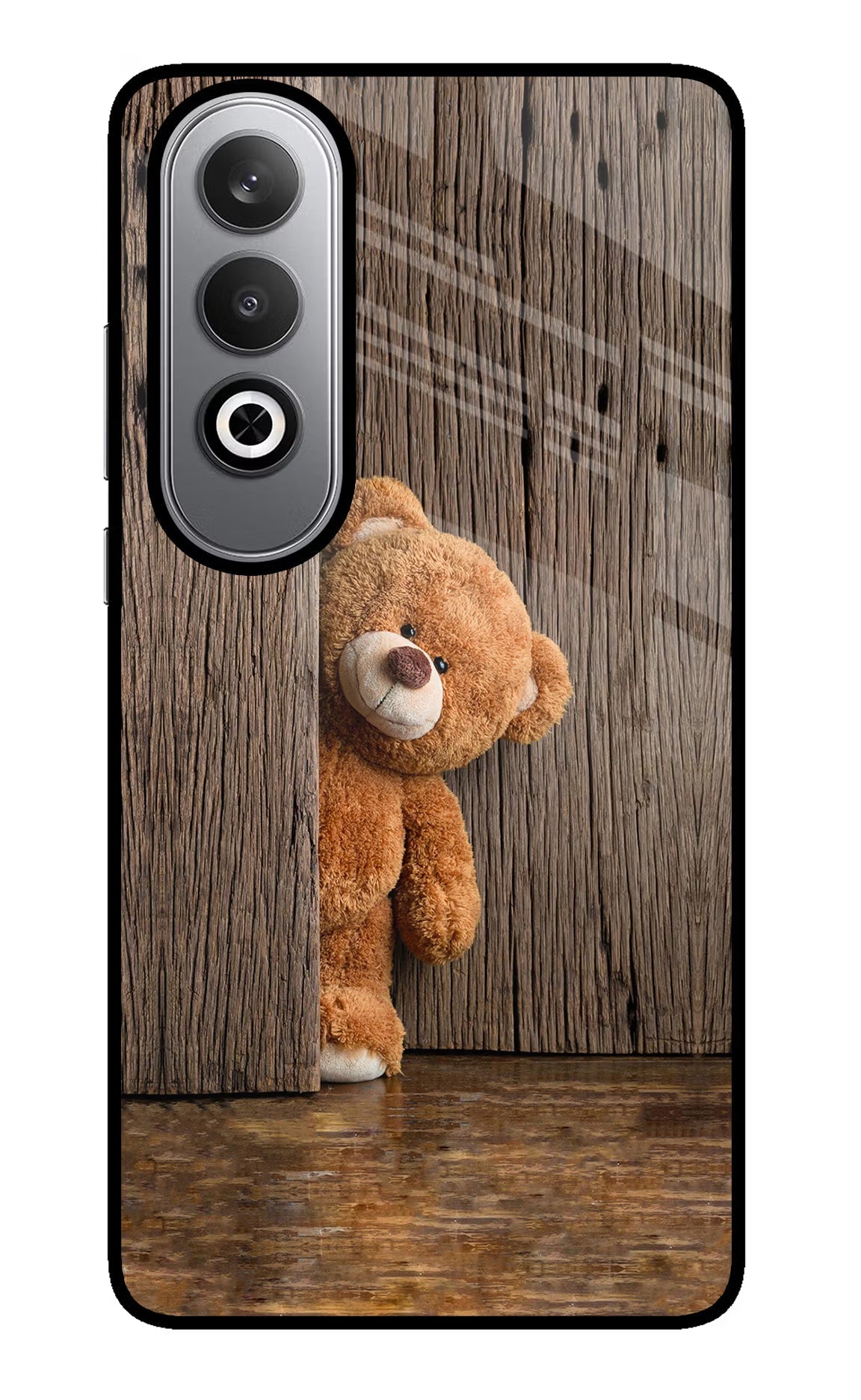 Teddy Wooden Oneplus Nord CE4 Glass Case Back Cover by Casekaro