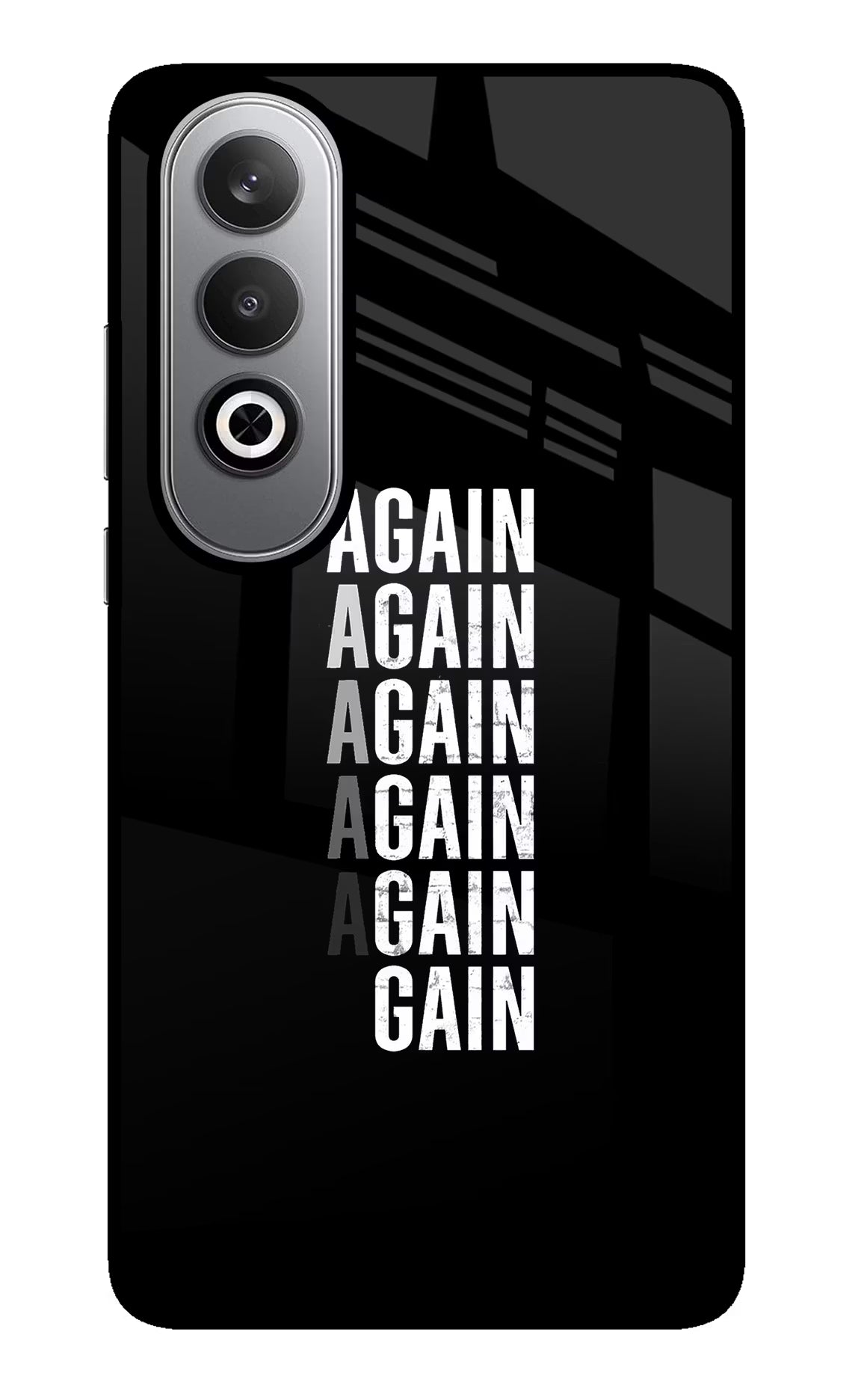 Again Again Gain Oneplus Nord CE4 Glass Case Back Cover by Casekaro