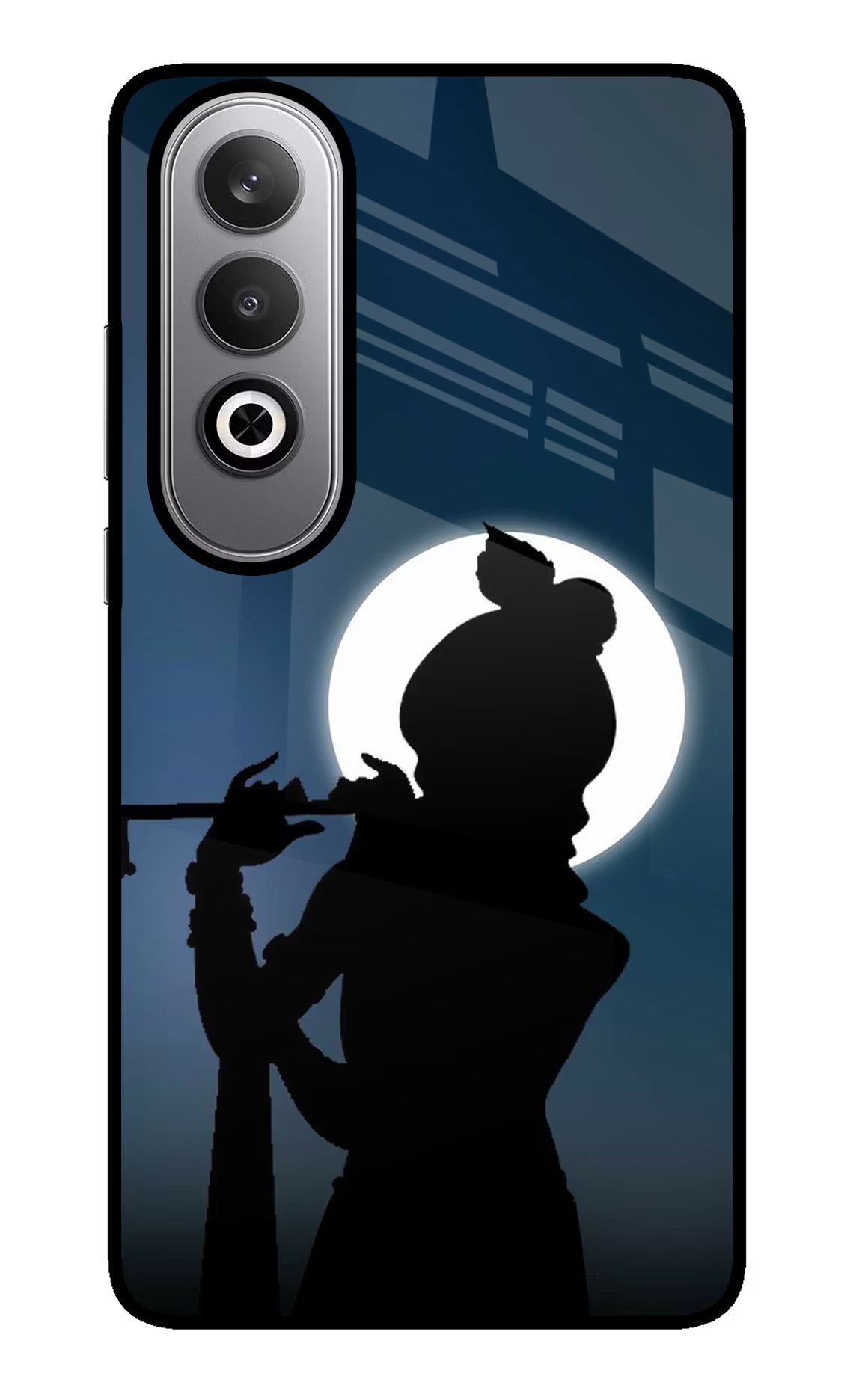 Shri Krishna Silhouette Oneplus Nord CE4 Glass Case Back Cover by Casekaro