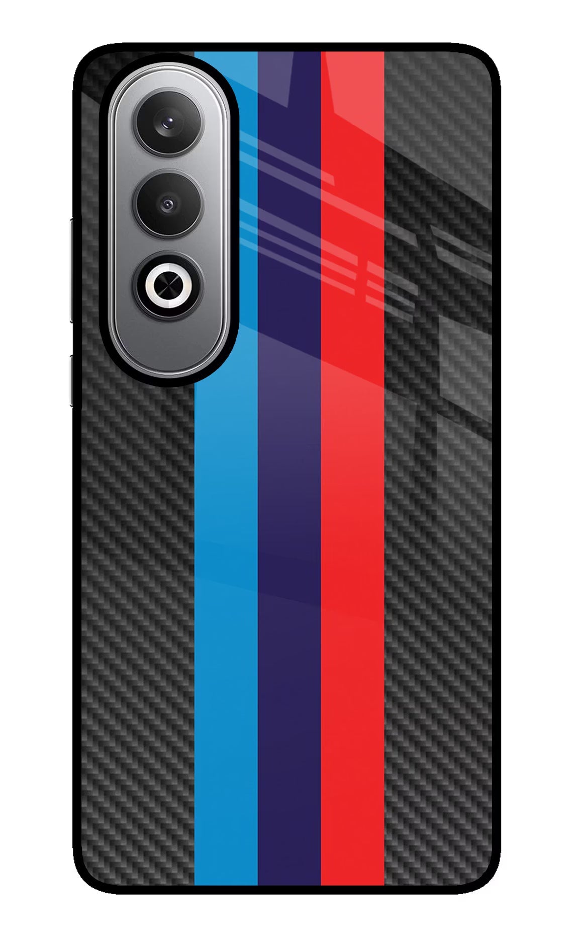 BMW Stripes Pattern Oneplus Nord CE4 Glass Case Back Cover by Casekaro