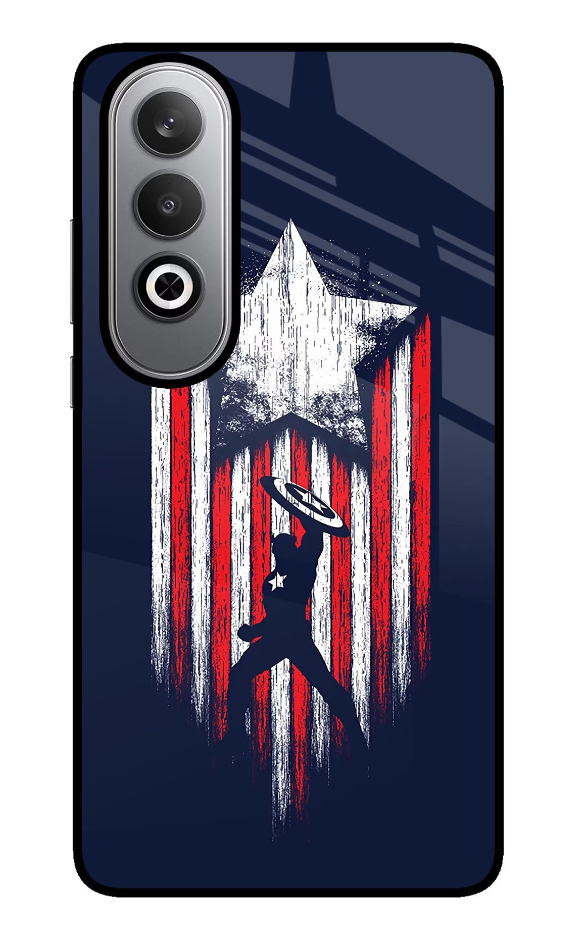 Captain America Marvel Art Oneplus Nord CE4 Glass Case Back Cover by Casekaro