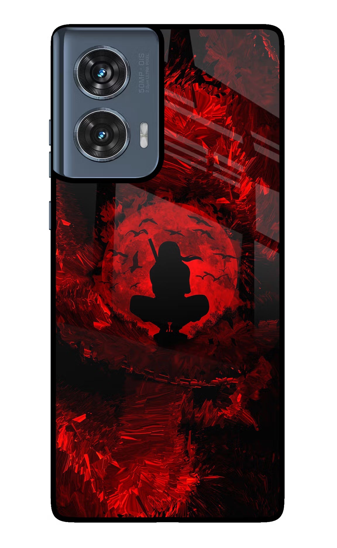 Itachi Uchiha Moto Edge 50 Fusion Glass Case Back Cover by Casekaro