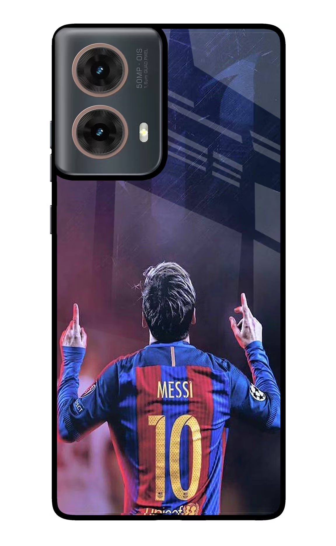 Messi Motorola G85 Glass Case Back Cover by Casekaro