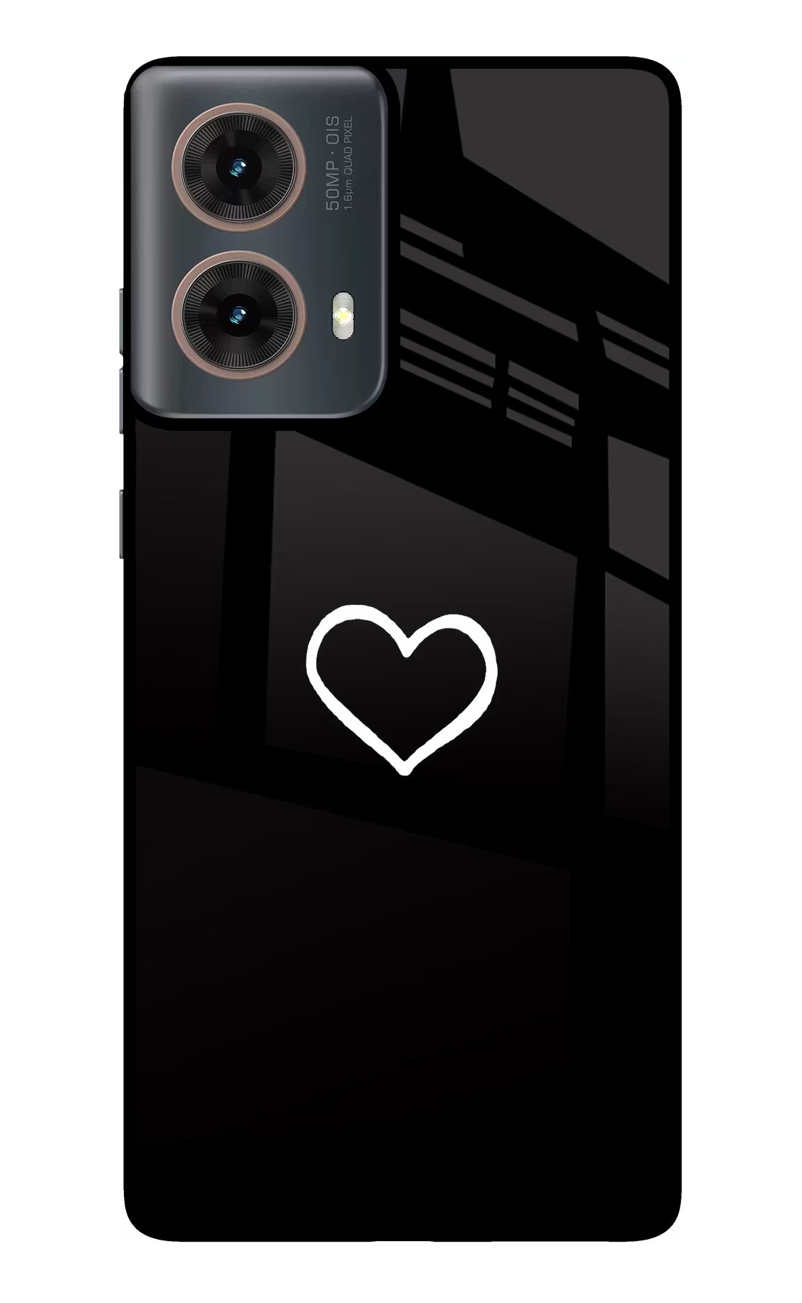 Heart Motorola G85 Glass Case Back Cover by Casekaro
