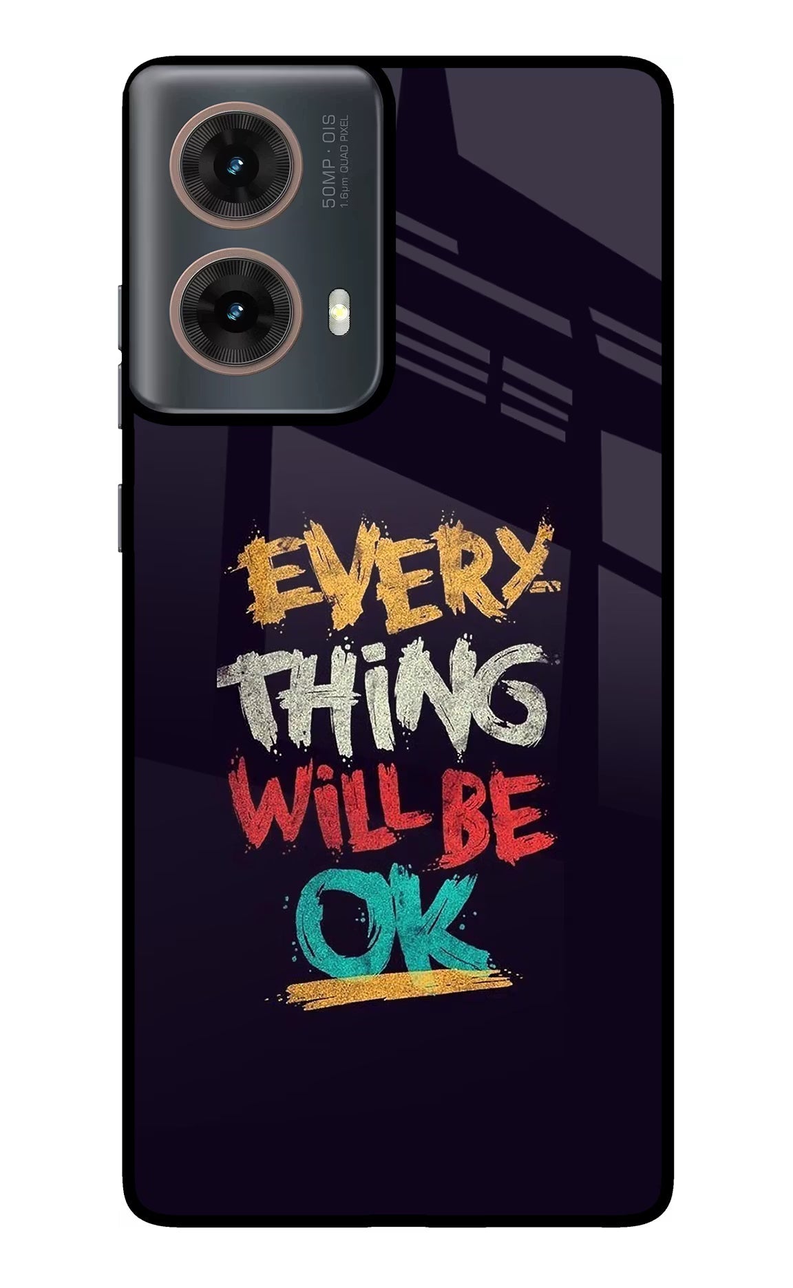 Everything Will Be Ok Motorola G85 Glass Case Back Cover by Casekaro