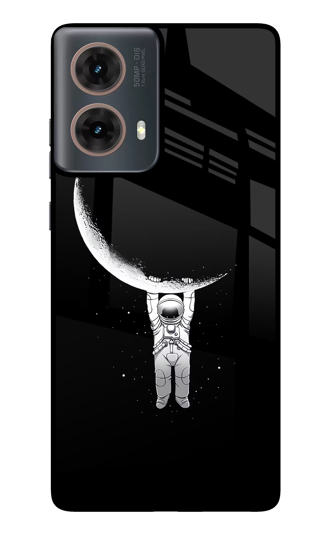 Moon Space Motorola G85 Glass Case Back Cover by Casekaro