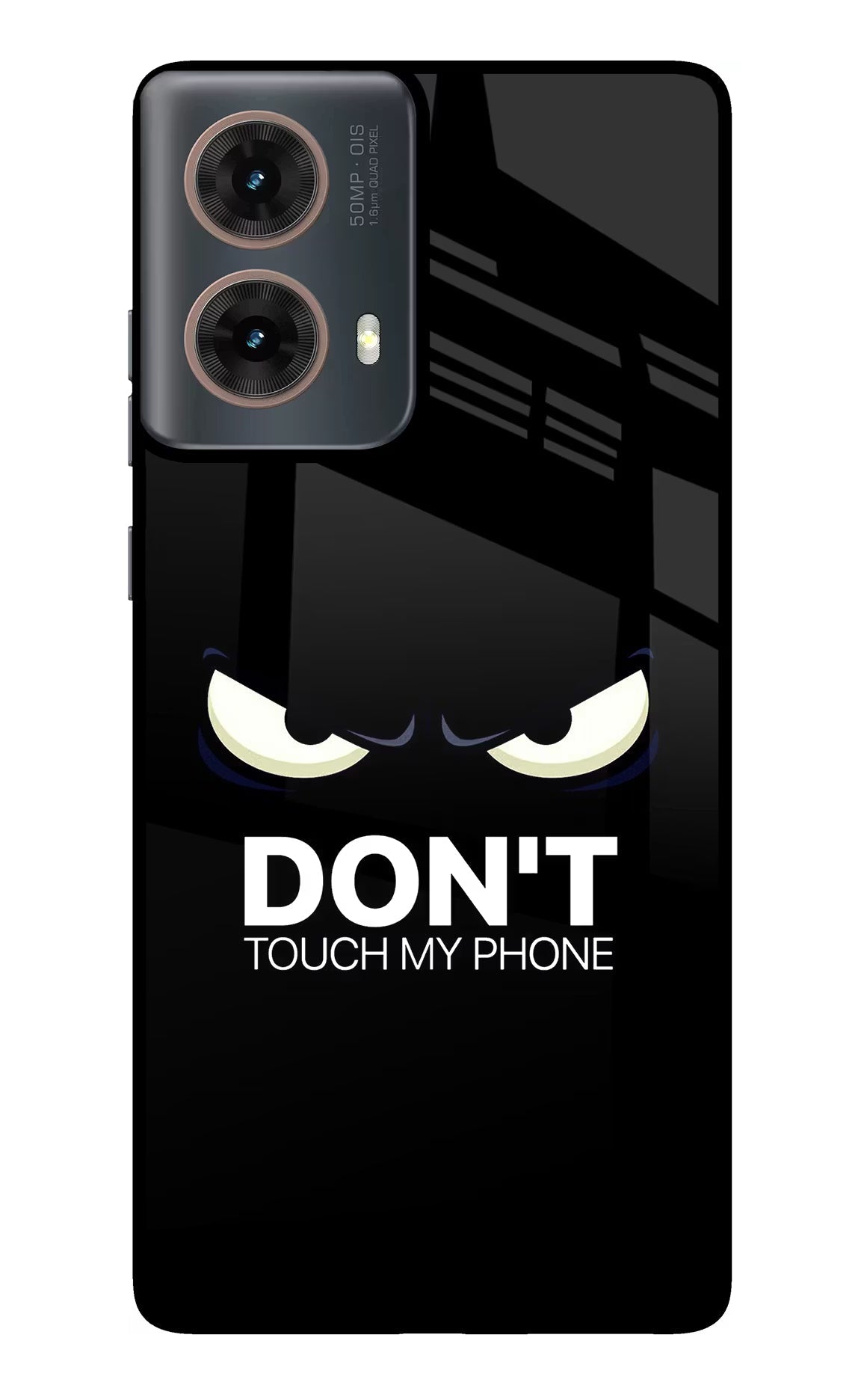 Don'T Touch My Phone Motorola G85 Glass Case Back Cover by Casekaro