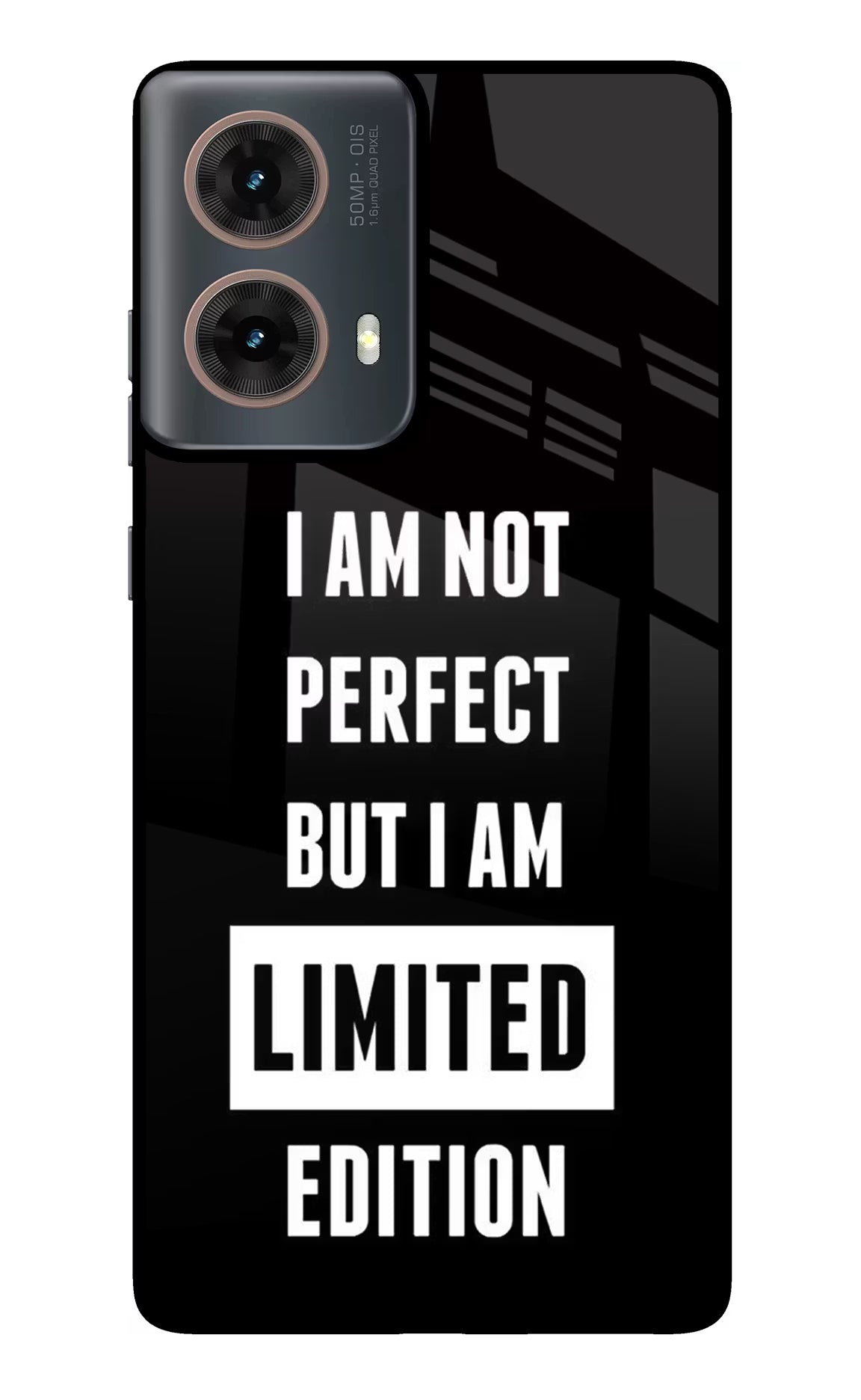 I Am Not Perfect But I Am Limited Edition Motorola G85 Glass Case Back Cover by Casekaro